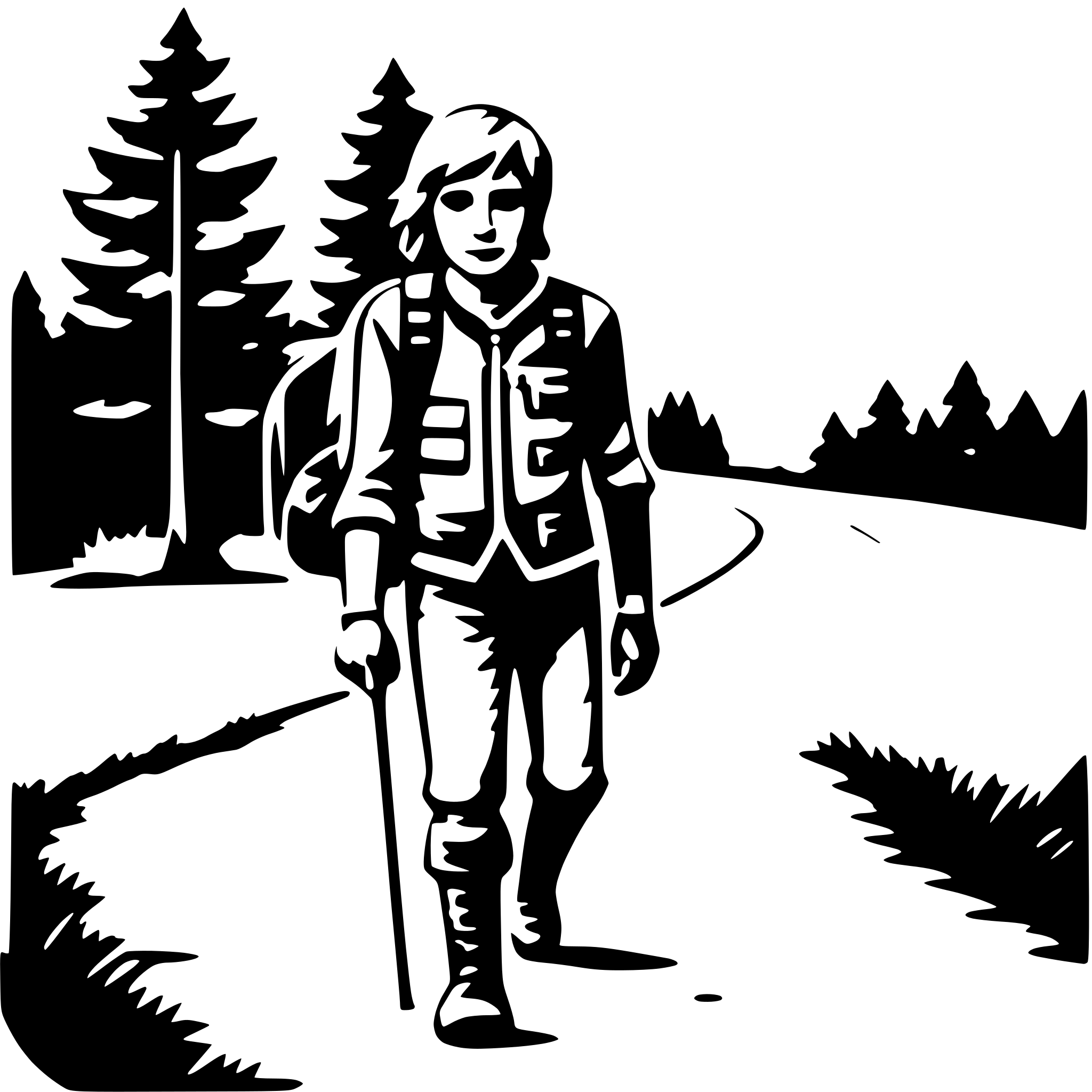 AI-generated SVG of 'hiker on trail'