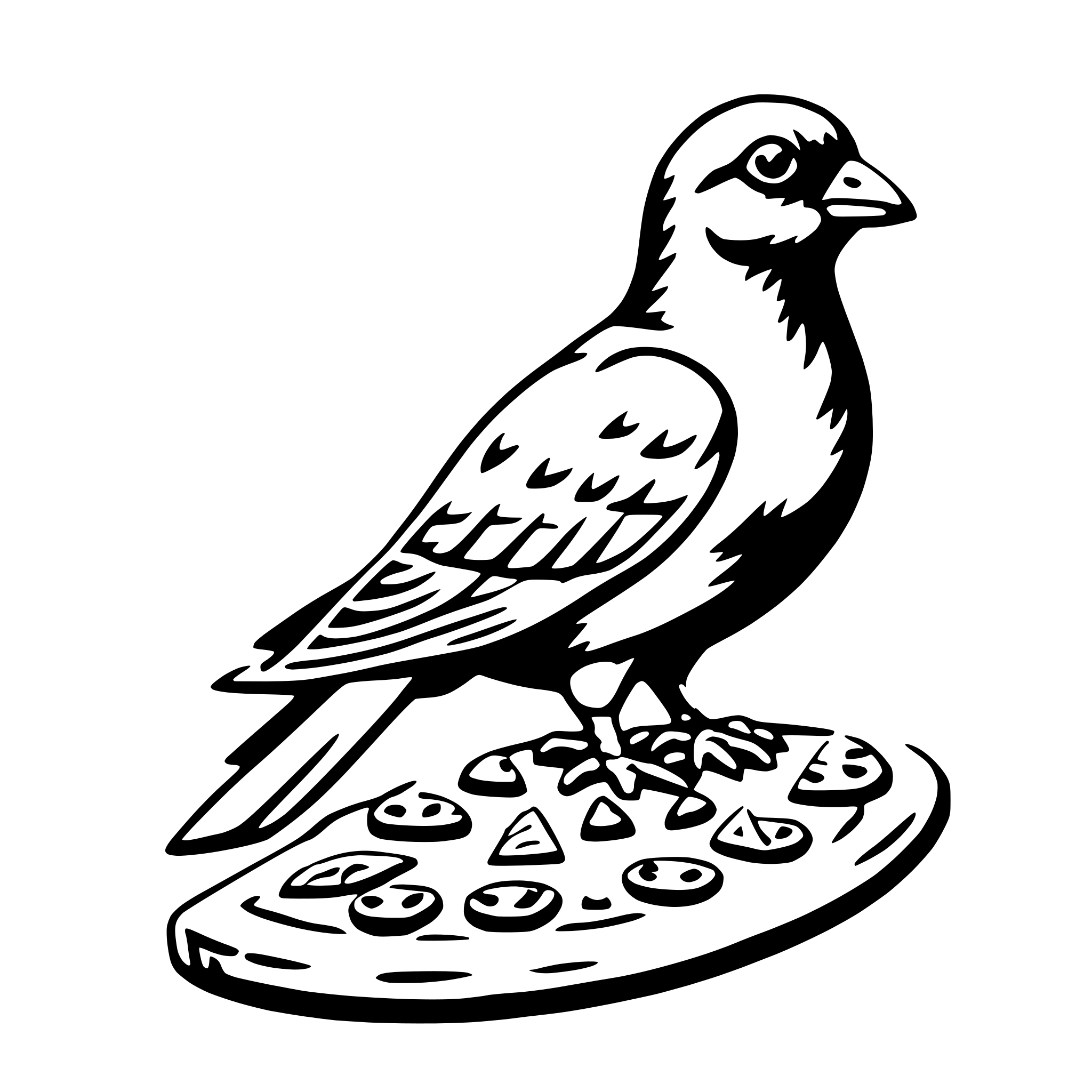 AI-generated SVG of a pigeon with pizza