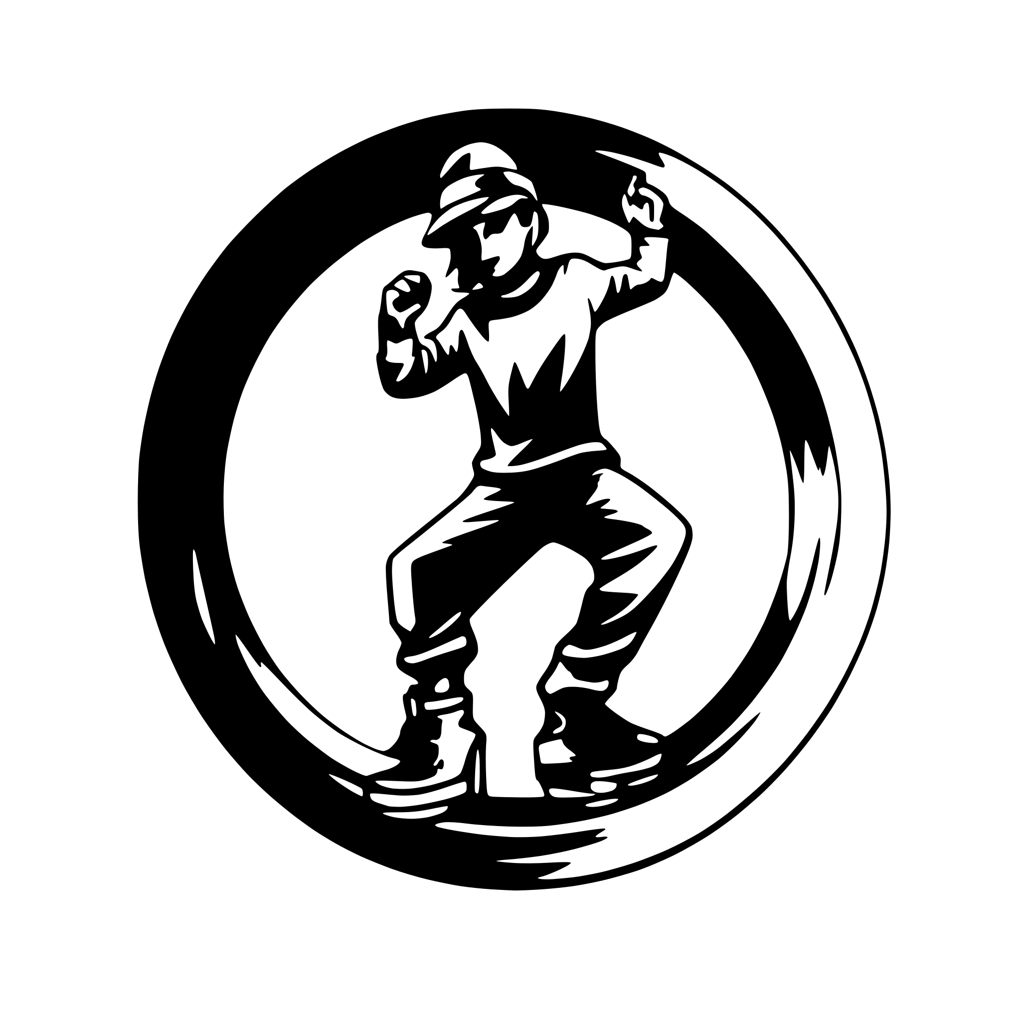 AI-generated SVG of a Hip hop crew dancer logo black simplified