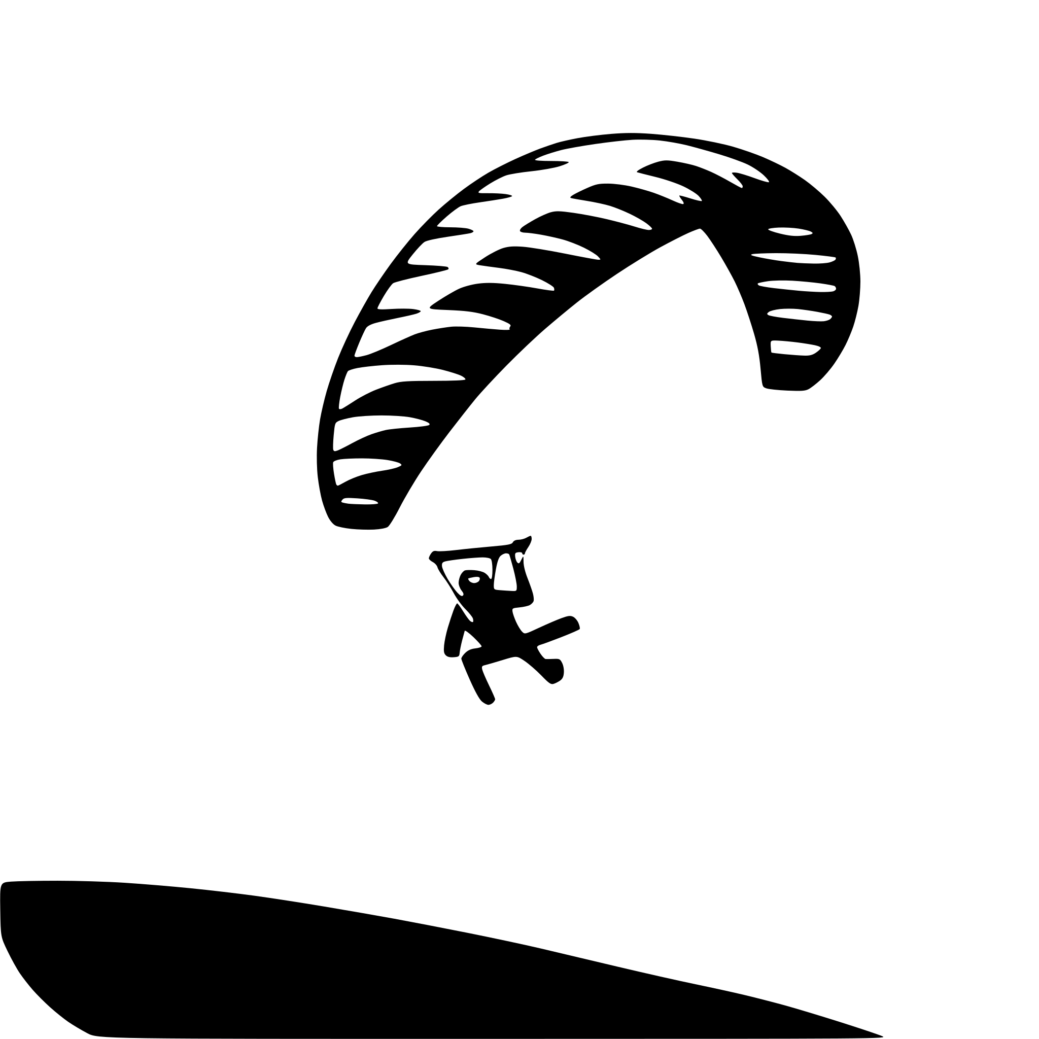 AI-generated SVG of 'paraglider over hills'