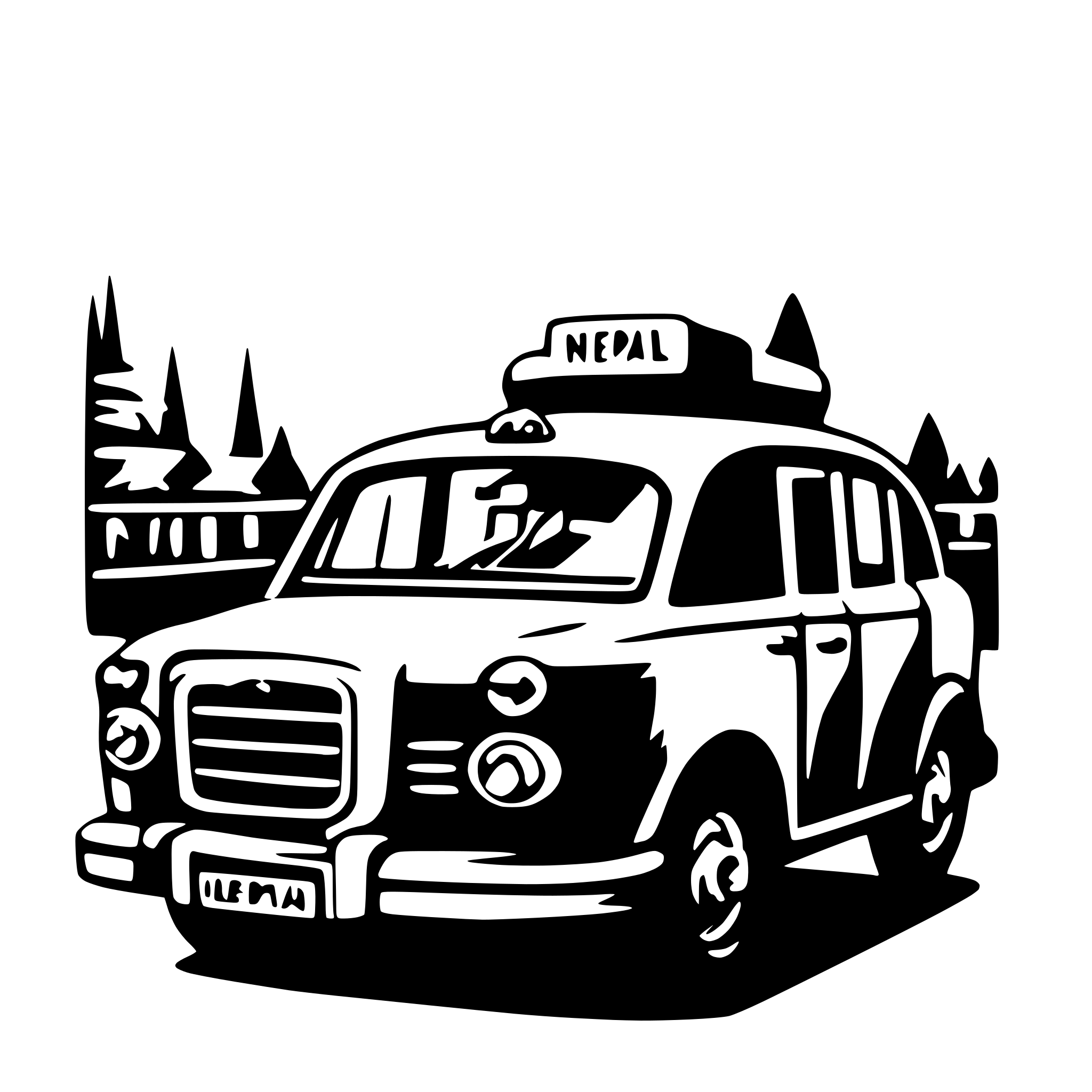 AI-generated SVG of a nepal cab