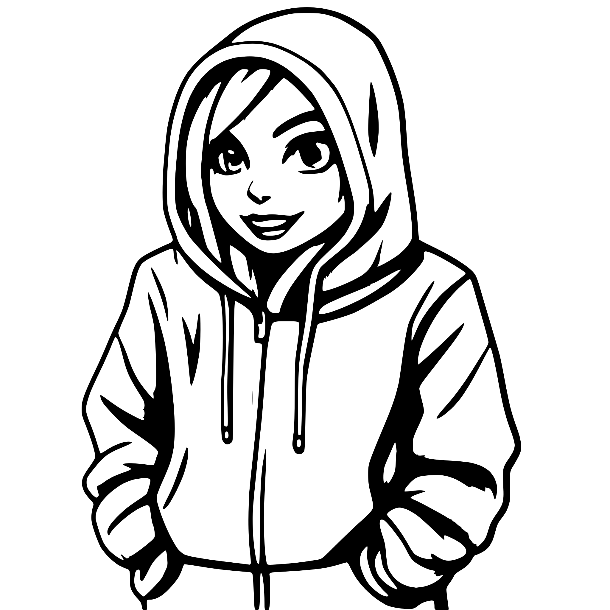 AI-generated SVG of 'Baggy hoodie sketch'