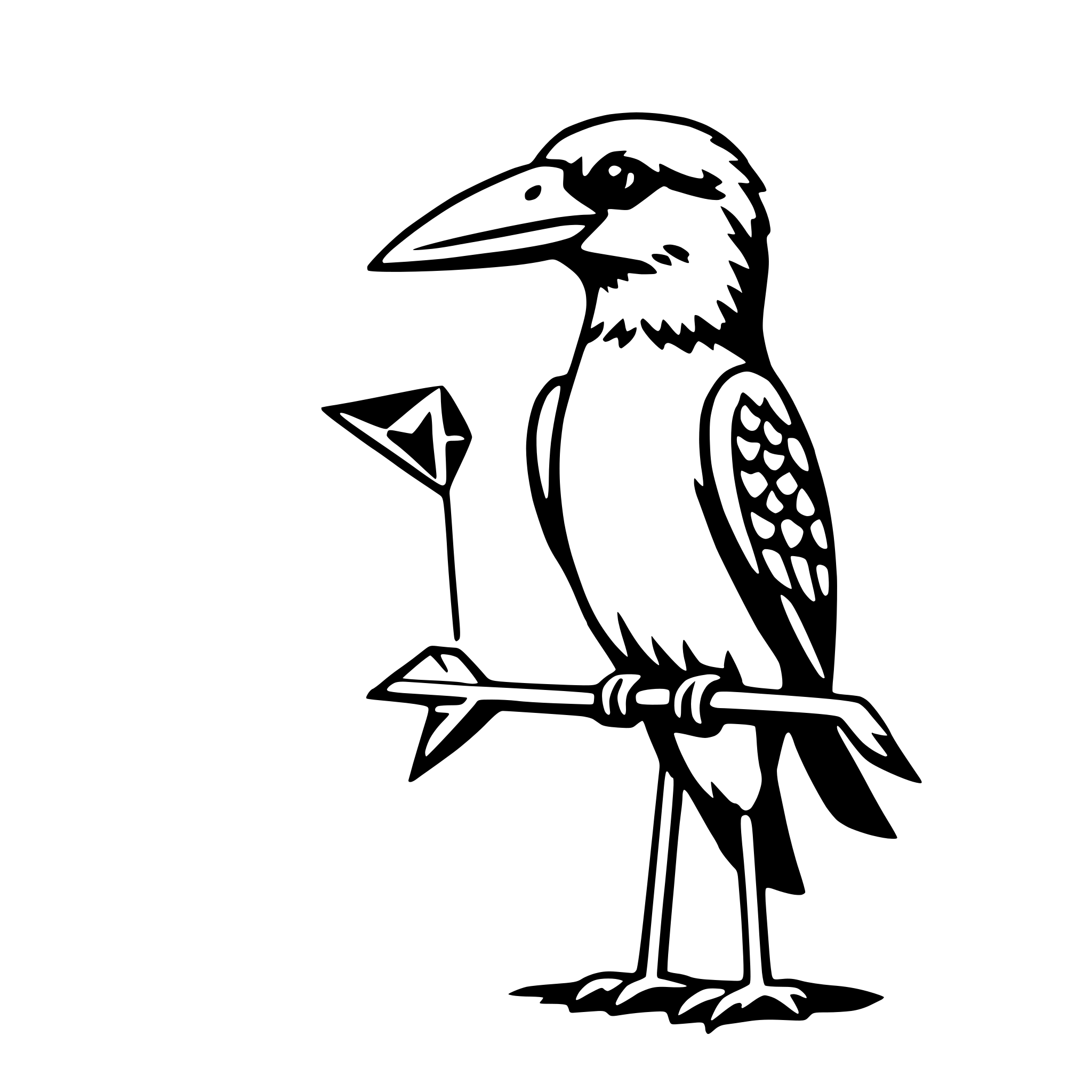 AI-generated SVG of a kookaburra with kite