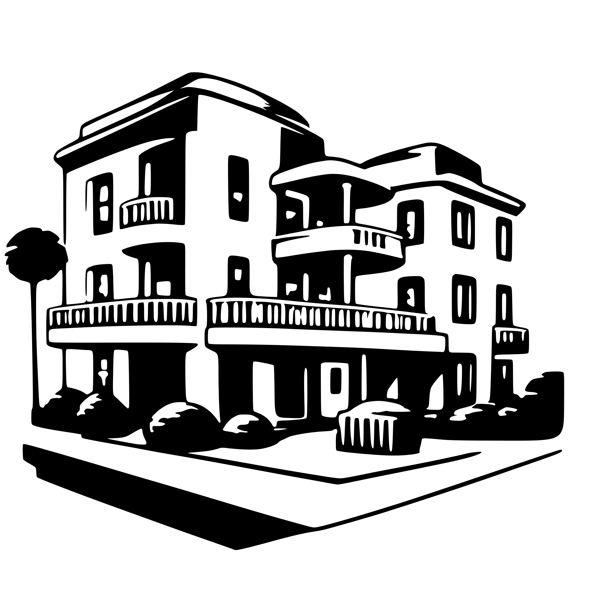 AI-generated SVG of a hotel