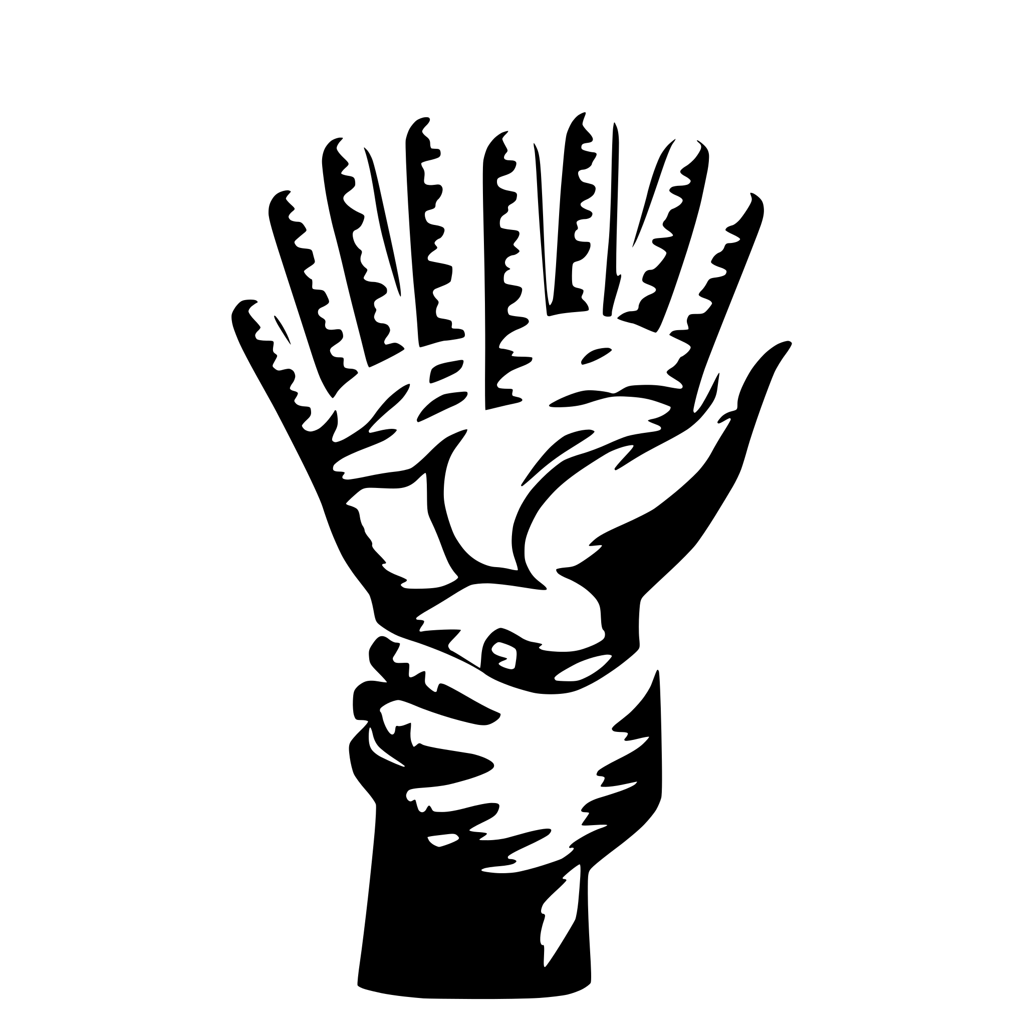 AI-generated SVG of a A big hand holding two small hands