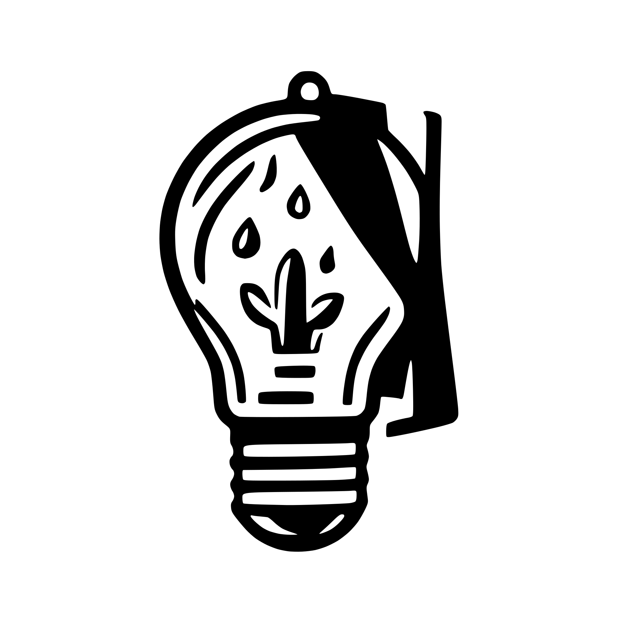 AI-generated SVG of a super simple icon of a light bulb behind a curtain