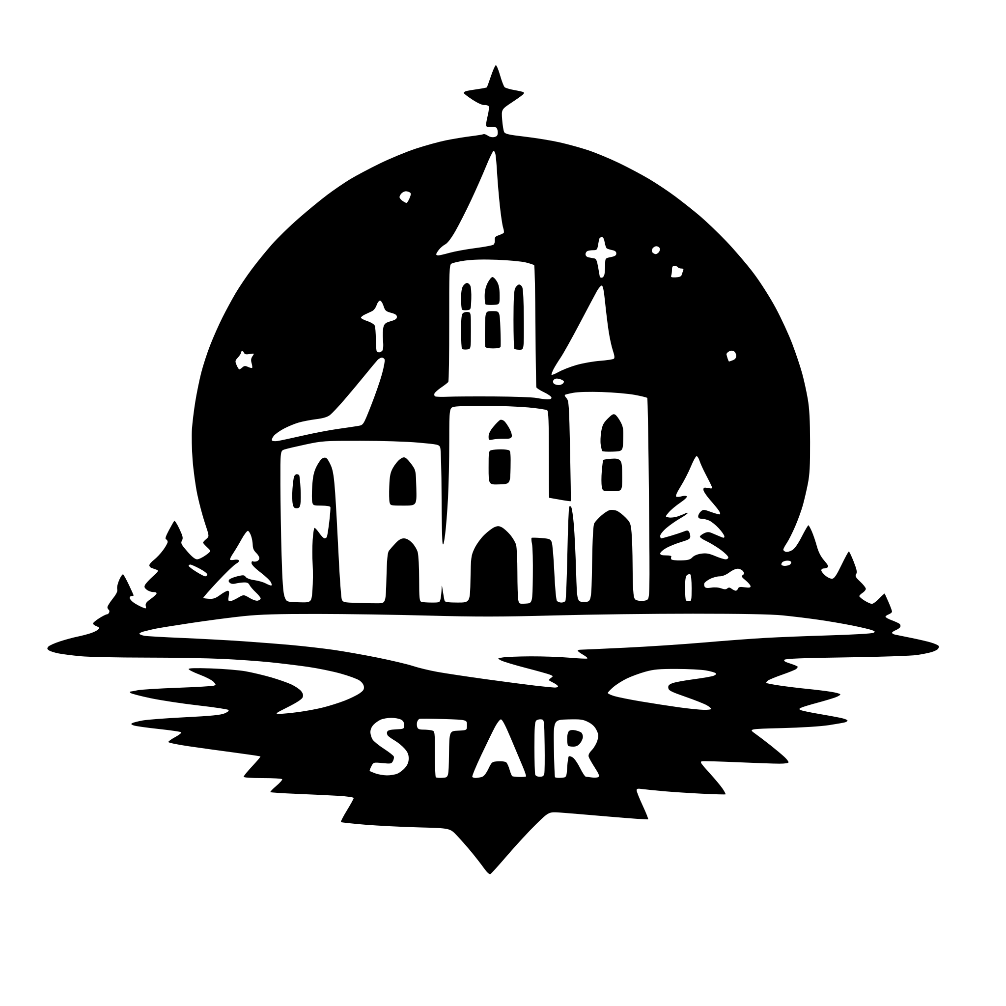 AI-generated SVG of a star christmas logo church