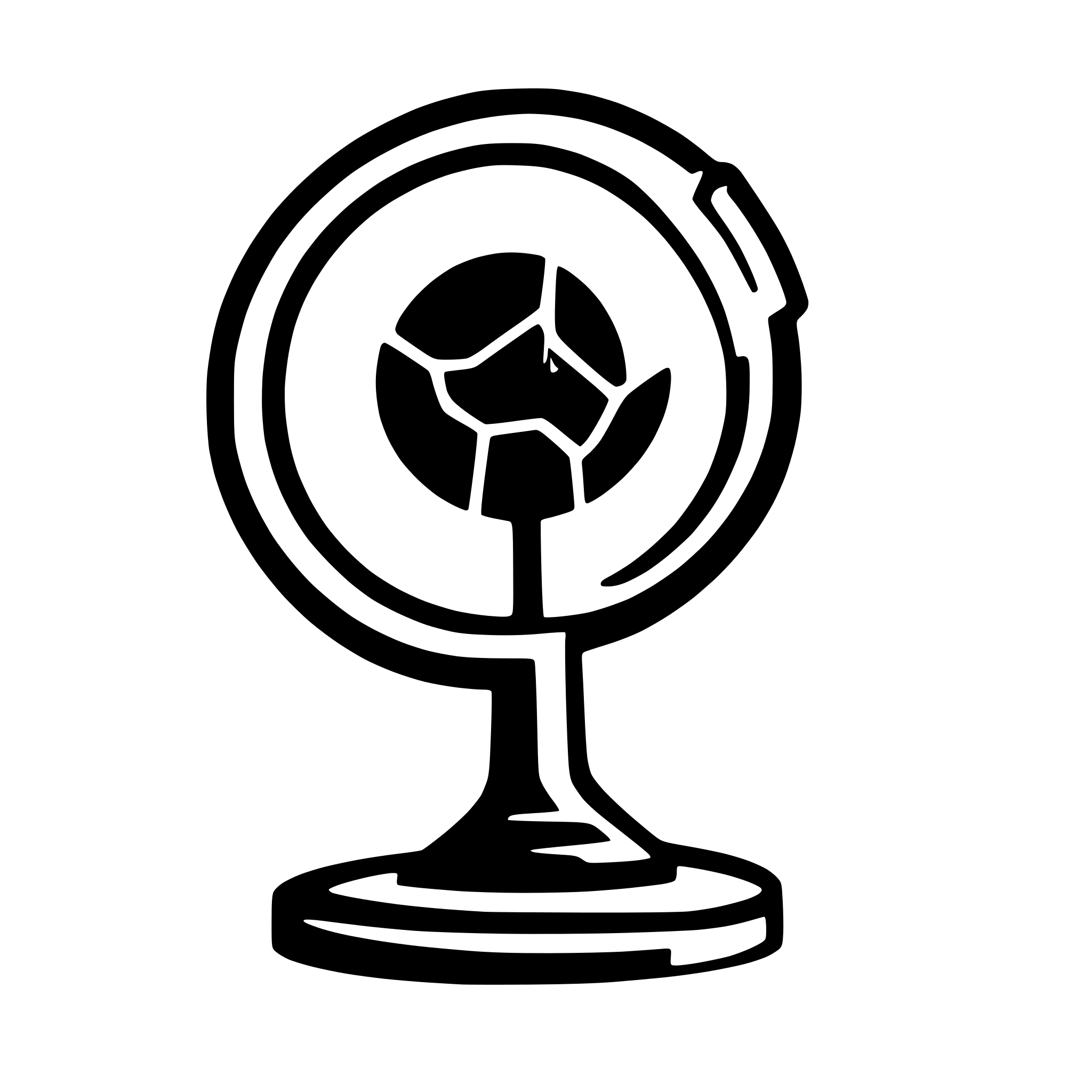 AI-generated SVG of a a globe displayed on a screen with a magnifying glass on top, add a circle of arrows around the monitor and add a hexagonal shape around it all