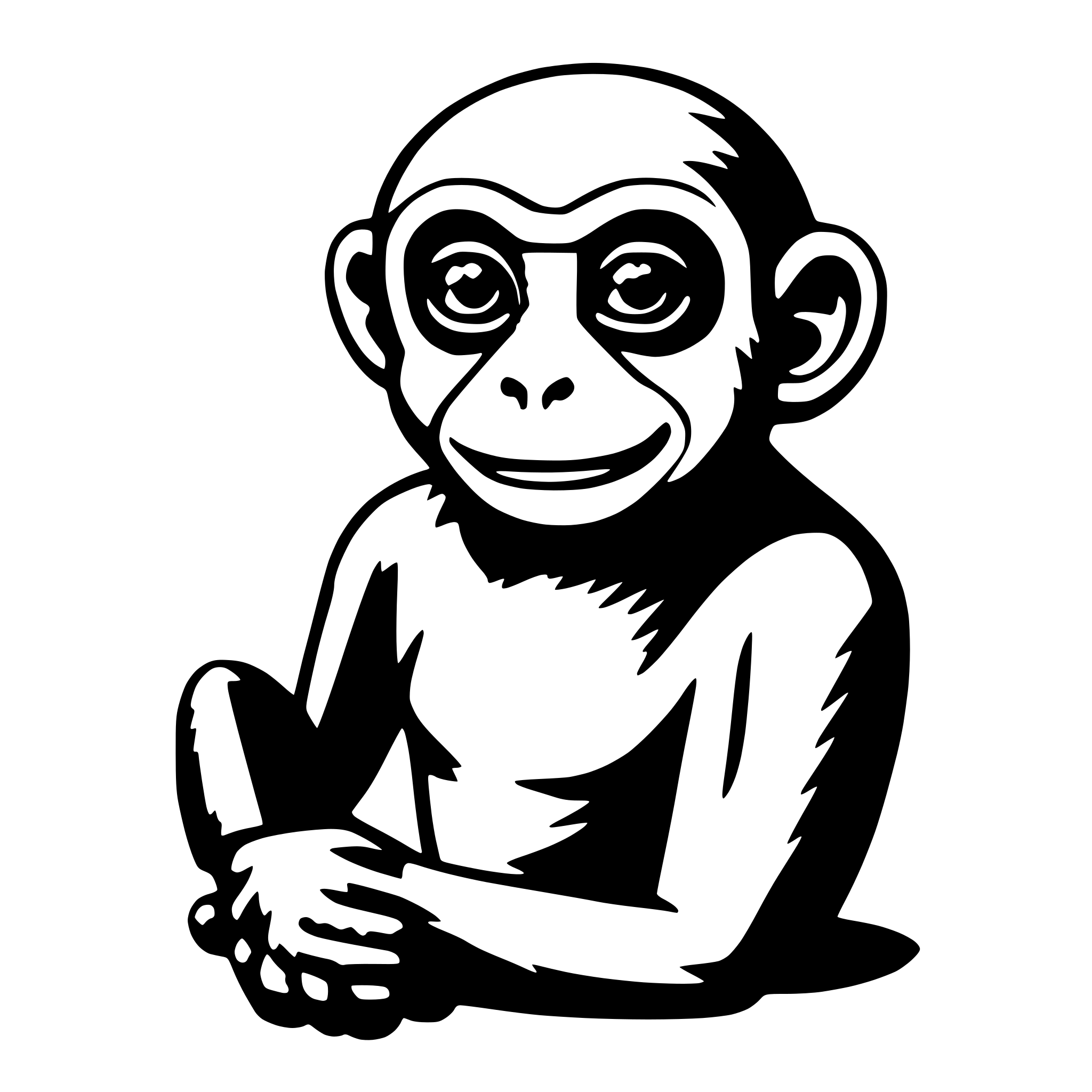 AI-generated SVG of a a monkey