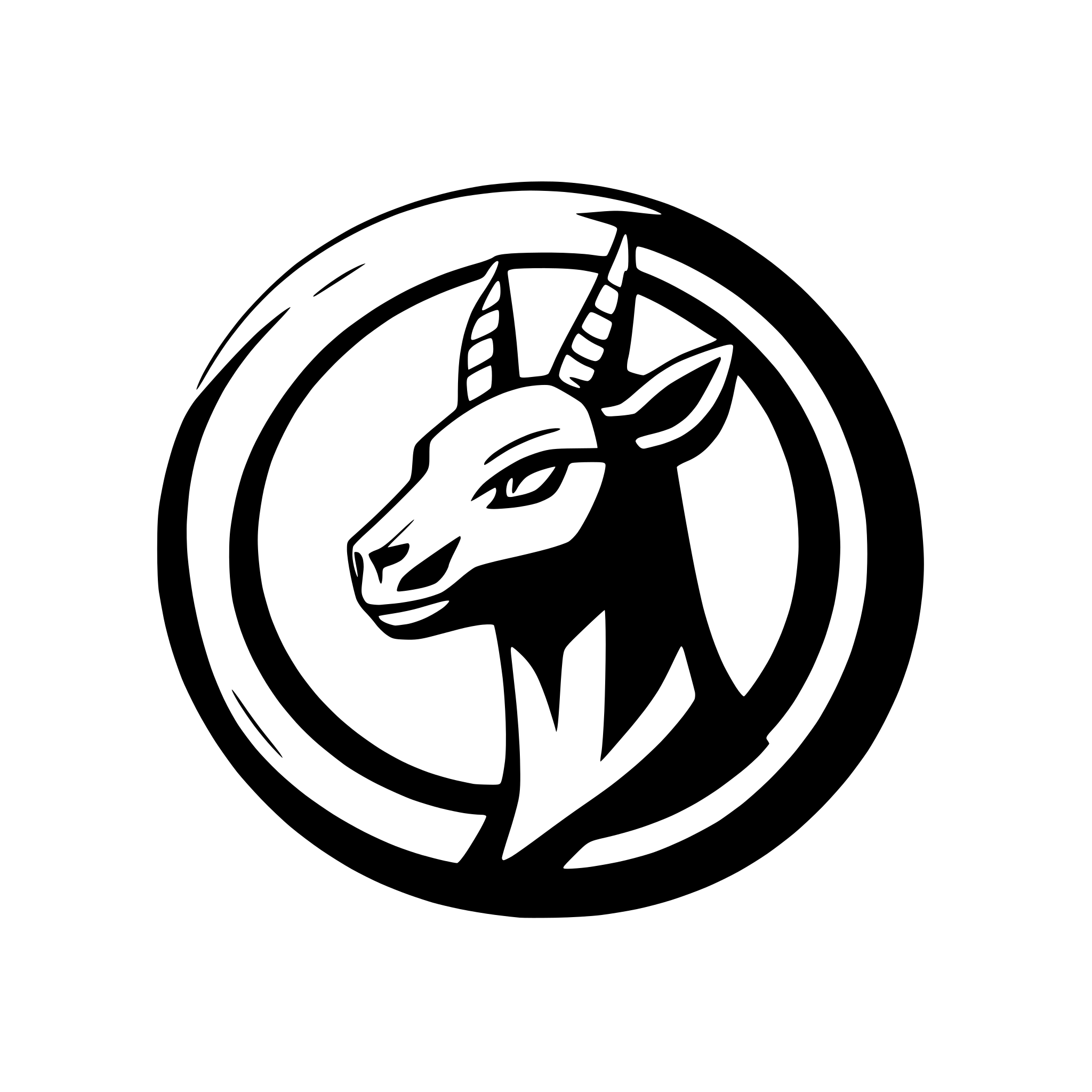 AI-generated SVG of a gazelle head inside a circle