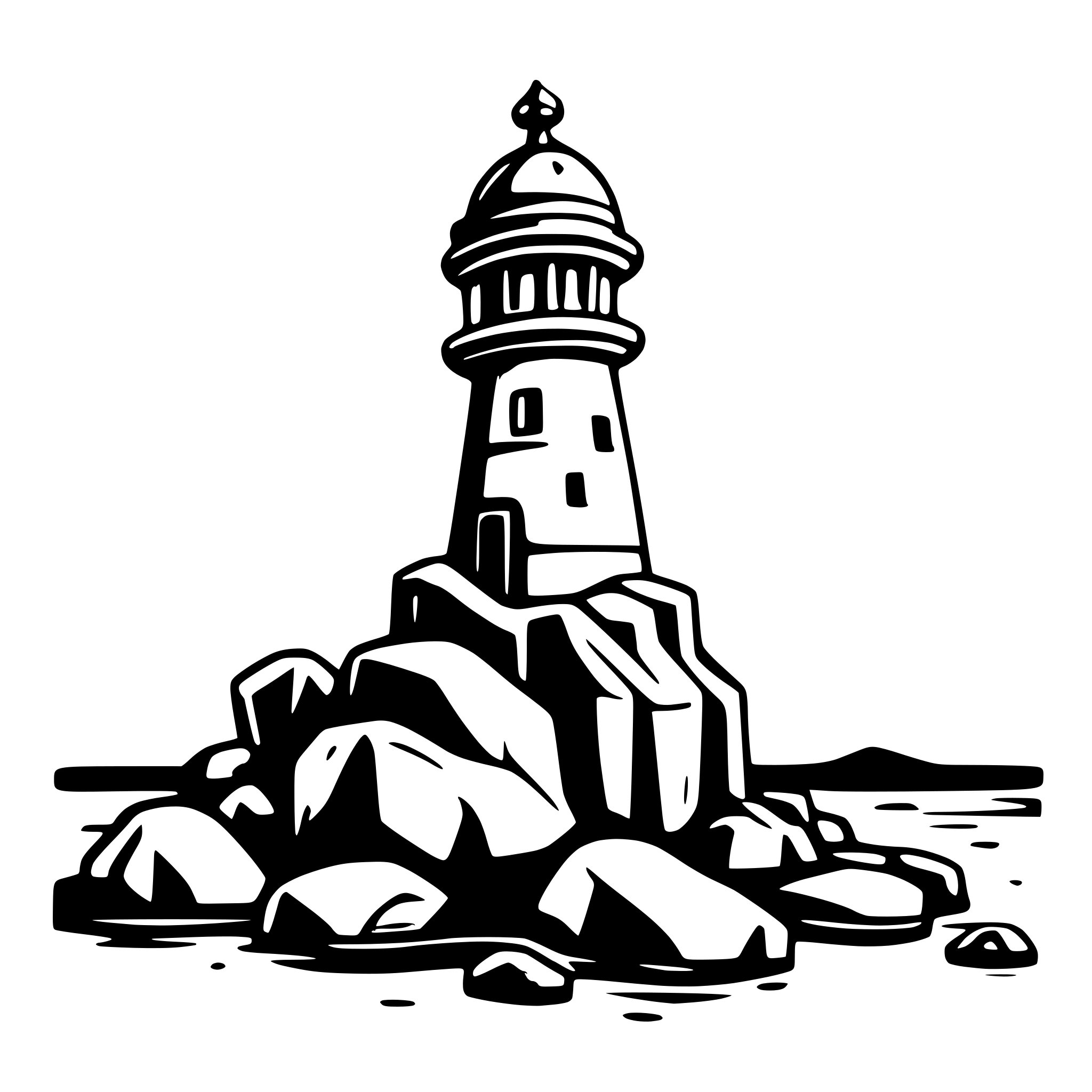 AI-generated SVG of a un faro su delle rocce, colpito dalle onde, stilizzato con massimo 4 colori AI-generated SVG of a un faro su delle rocce, colpito dalle onde, stilizzato con massimo 4 colori