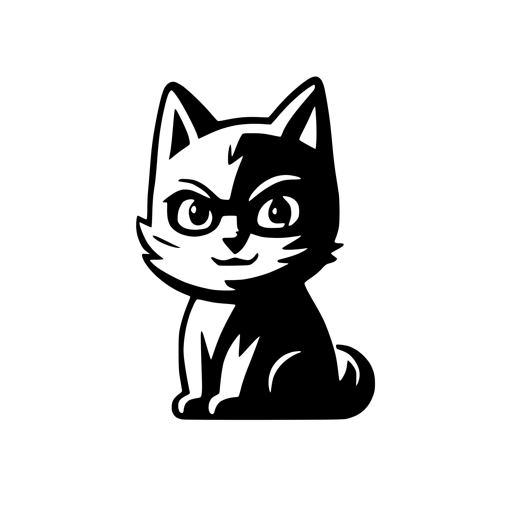 AI-generated SVG of 'sitting black cat'