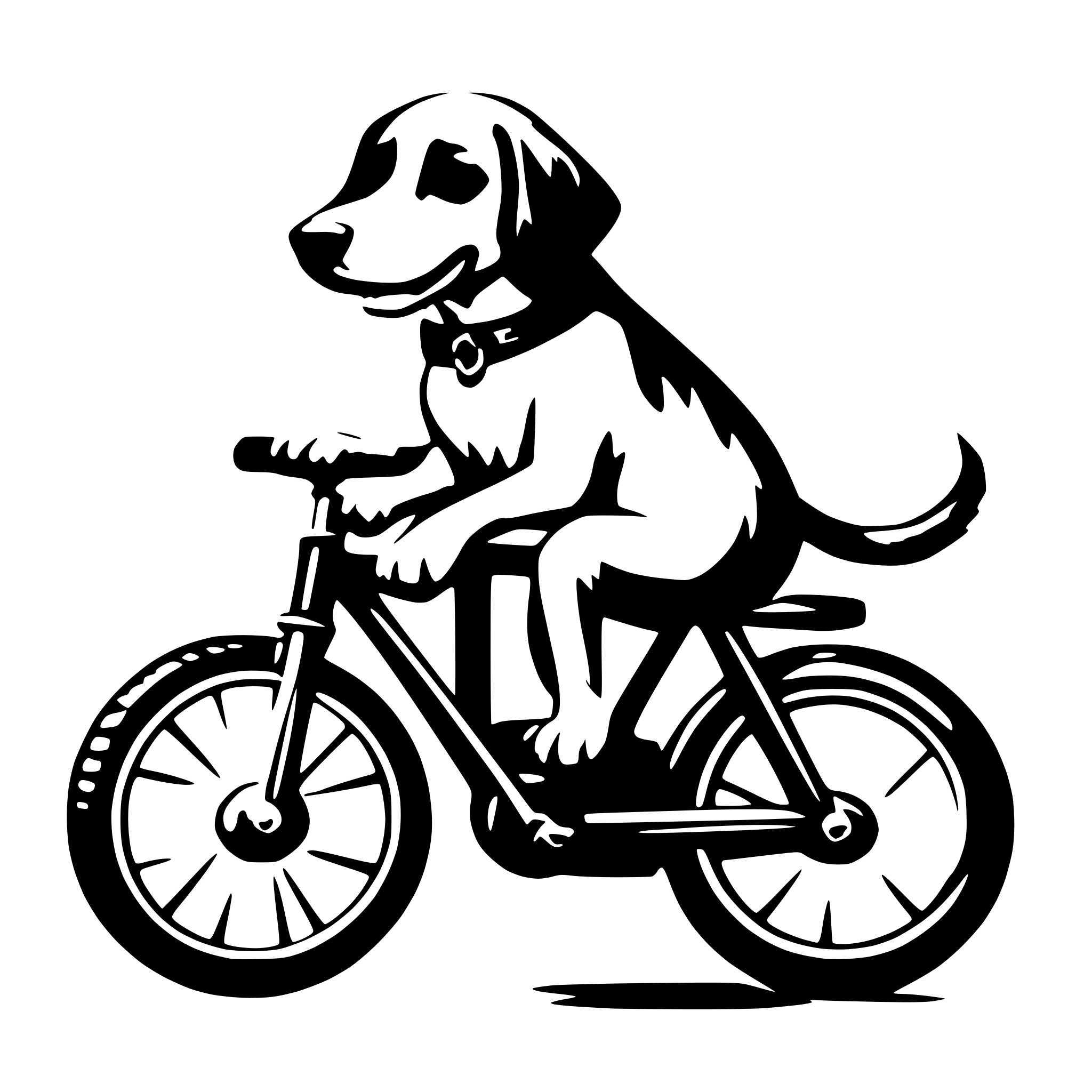 AI-generated SVG of a dog on bike