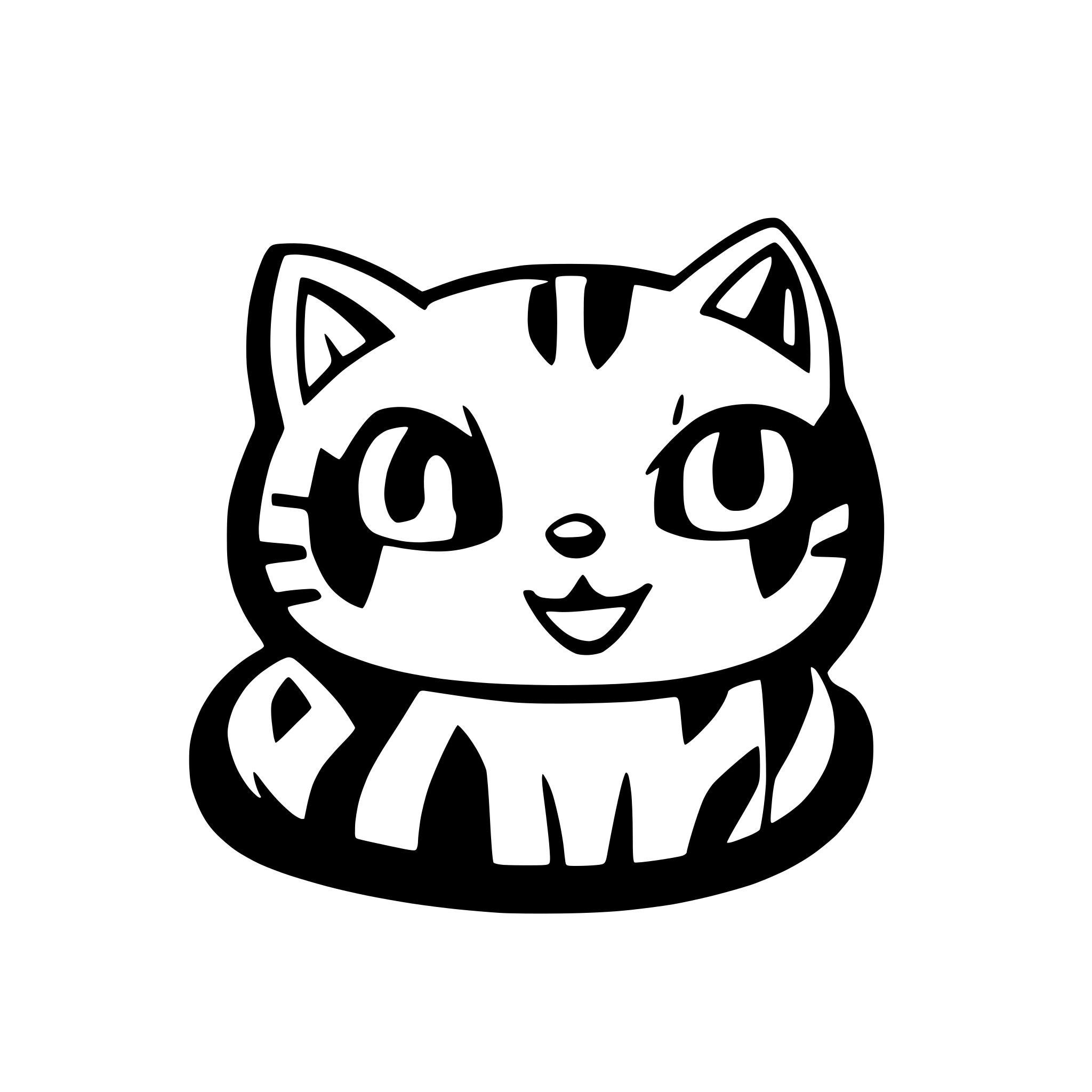 AI-generated SVG of a cat drawing