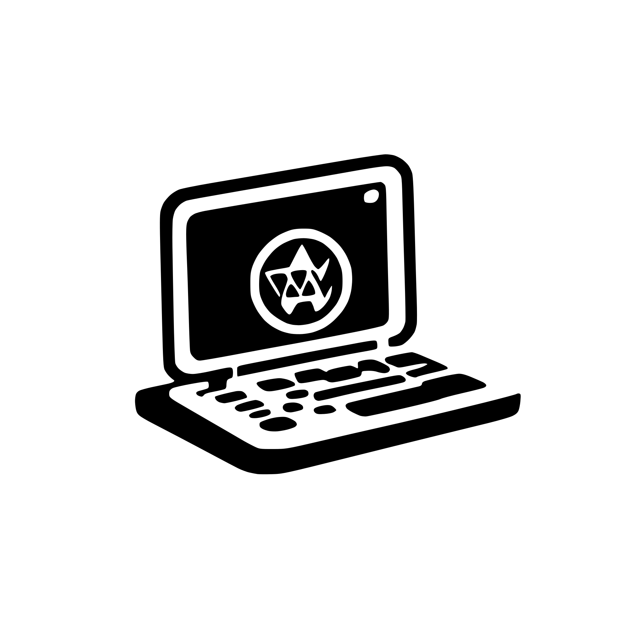 AI-generated SVG of a Generate an svg with laptop with wordpress icon in it, make it of double colored using one of my theme color: #4DD583