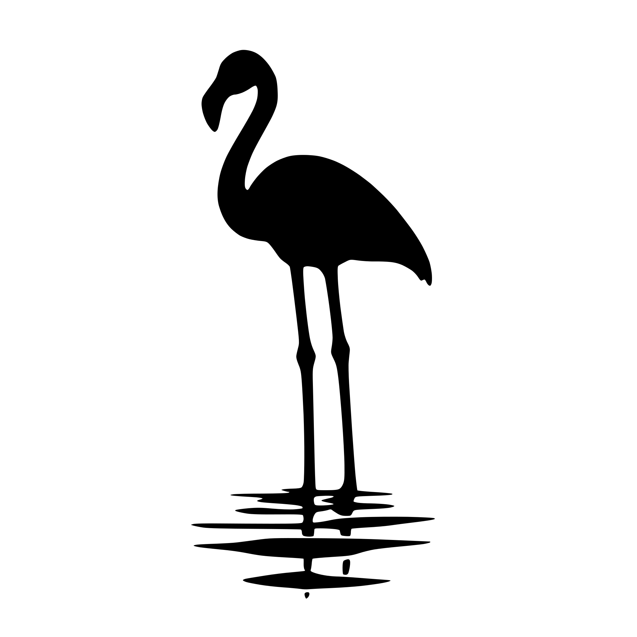 AI-generated SVG of a flamingo standing in water