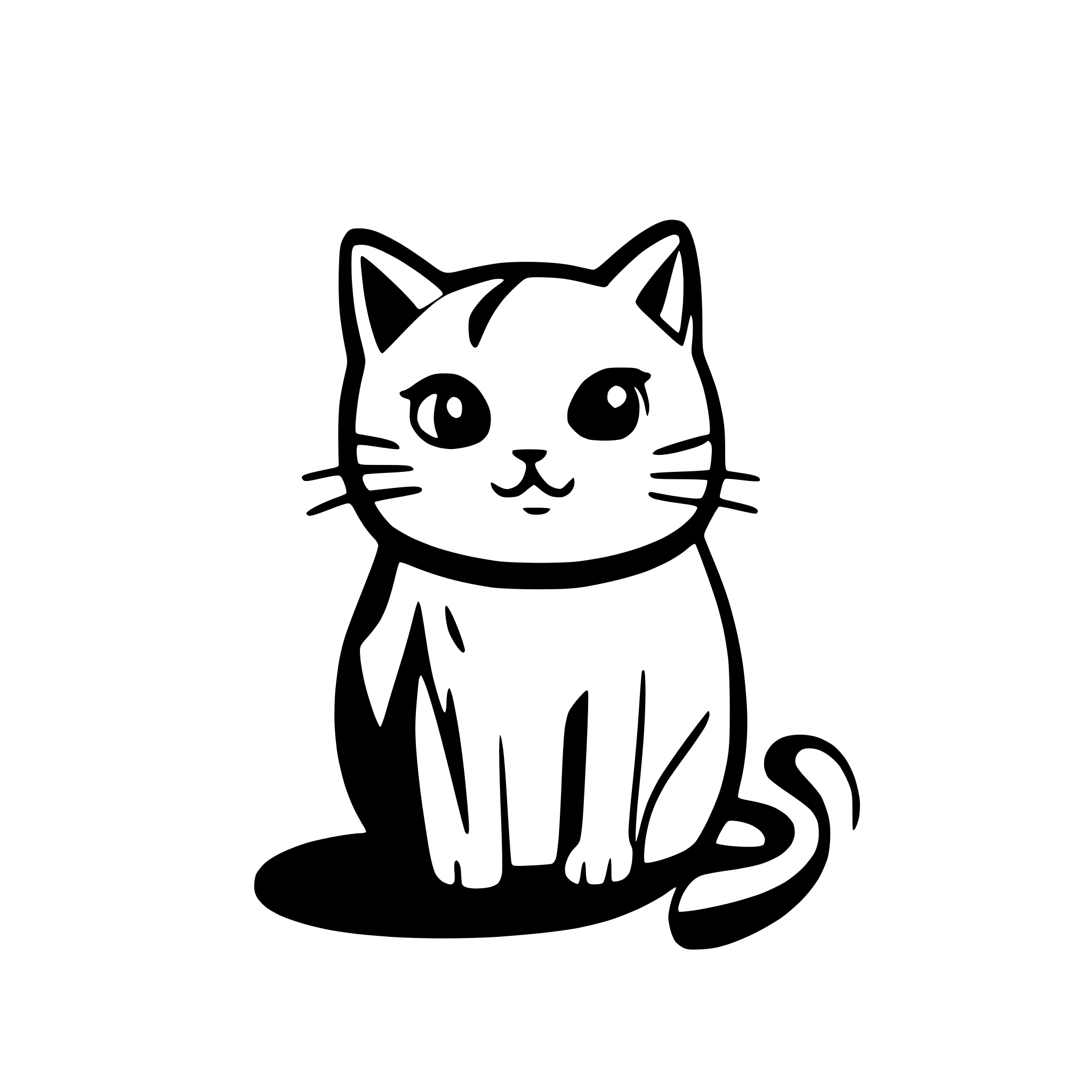 AI-generated SVG of 'sweat cute cat'