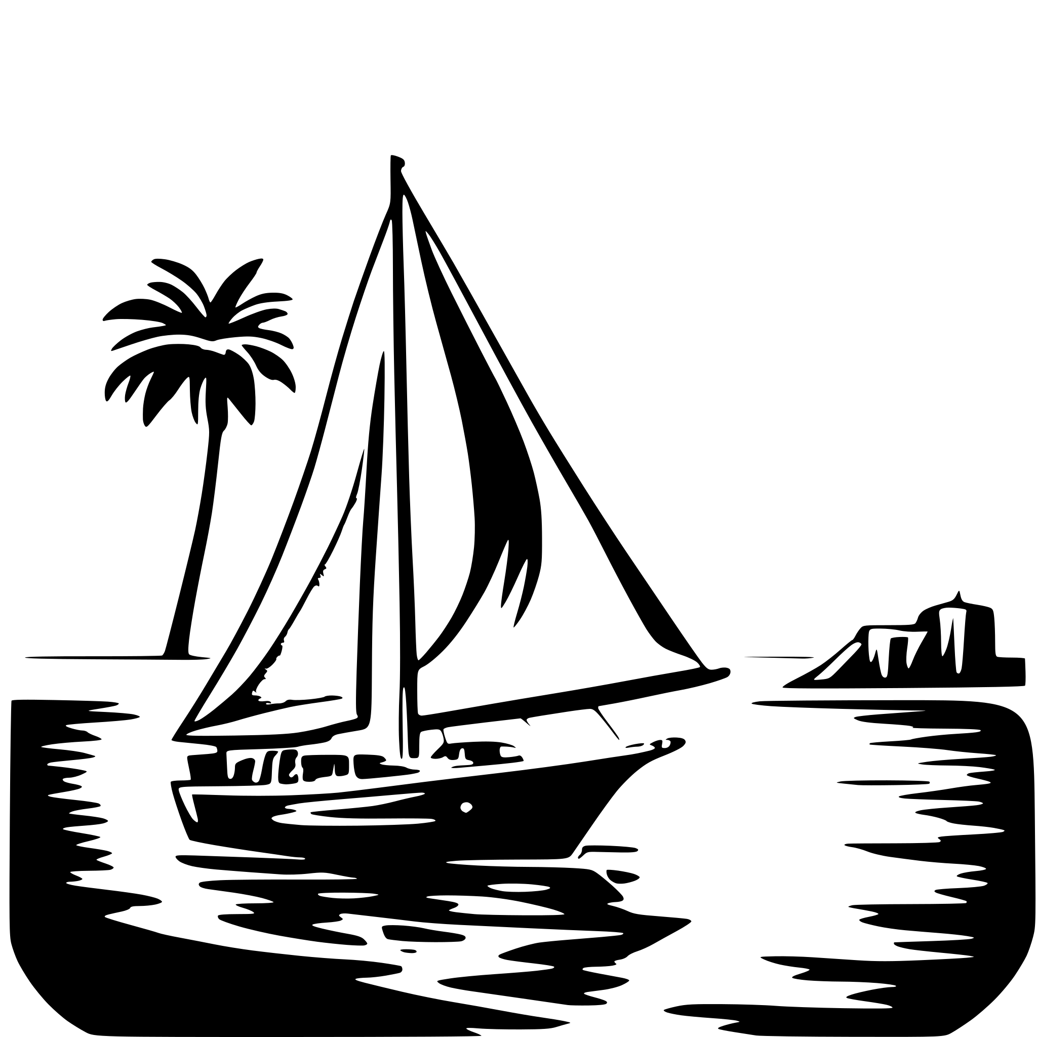 AI-generated SVG of a paradise sailing