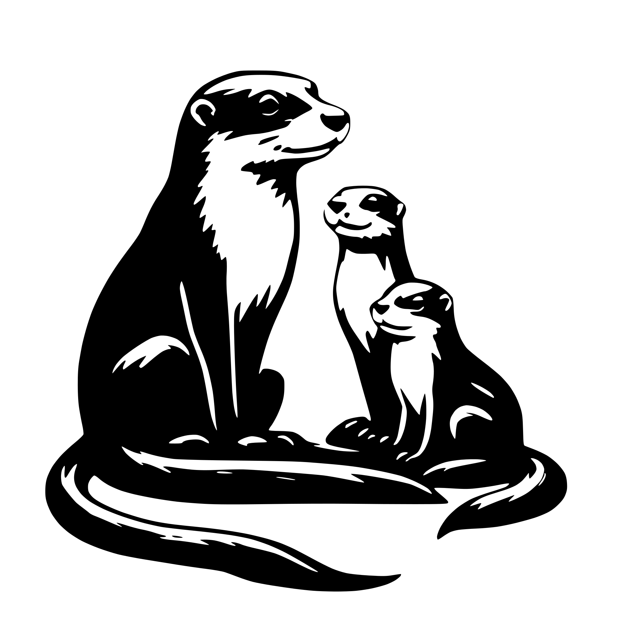 AI-generated SVG of 'otter family'