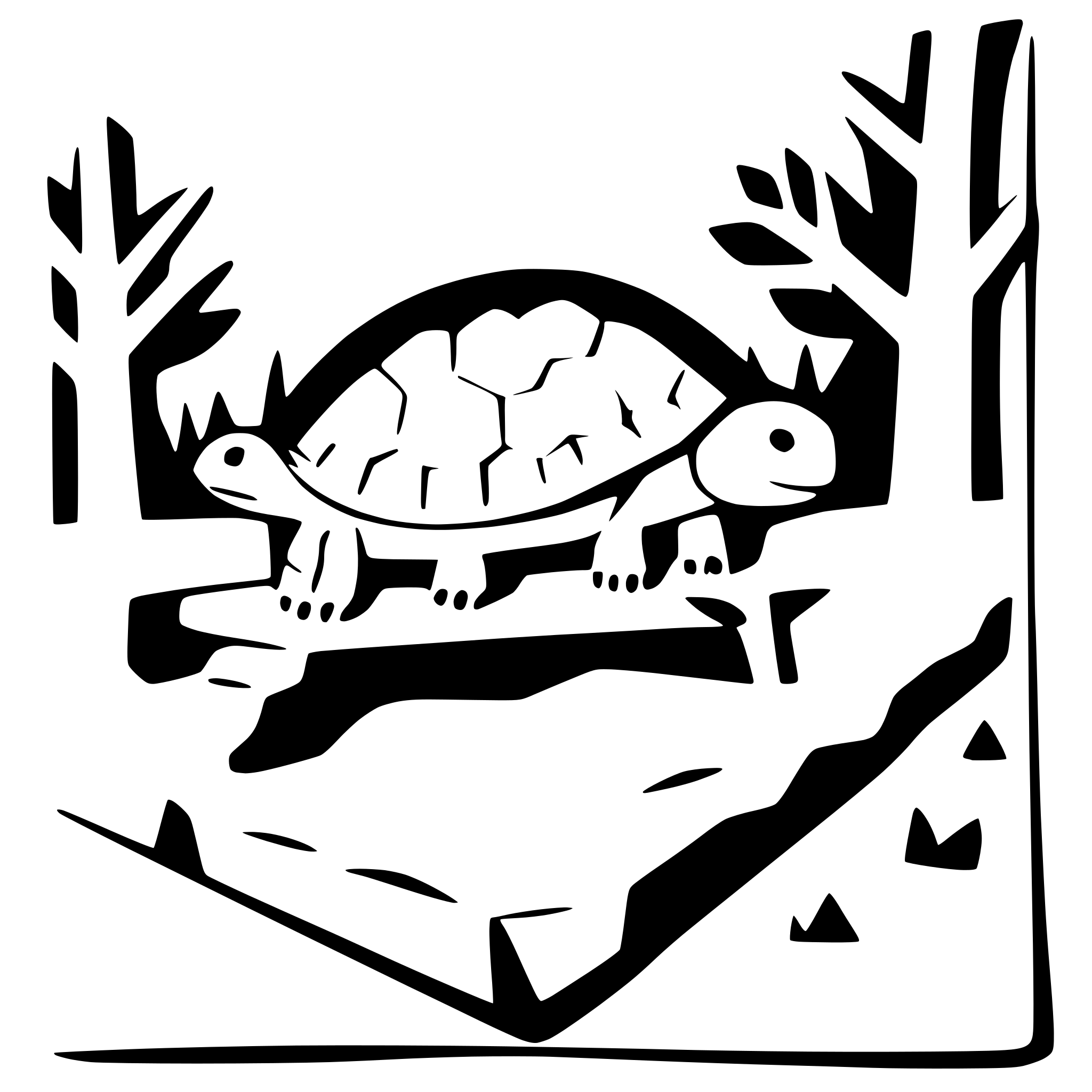 AI-generated SVG of 'turtles basking on a log'