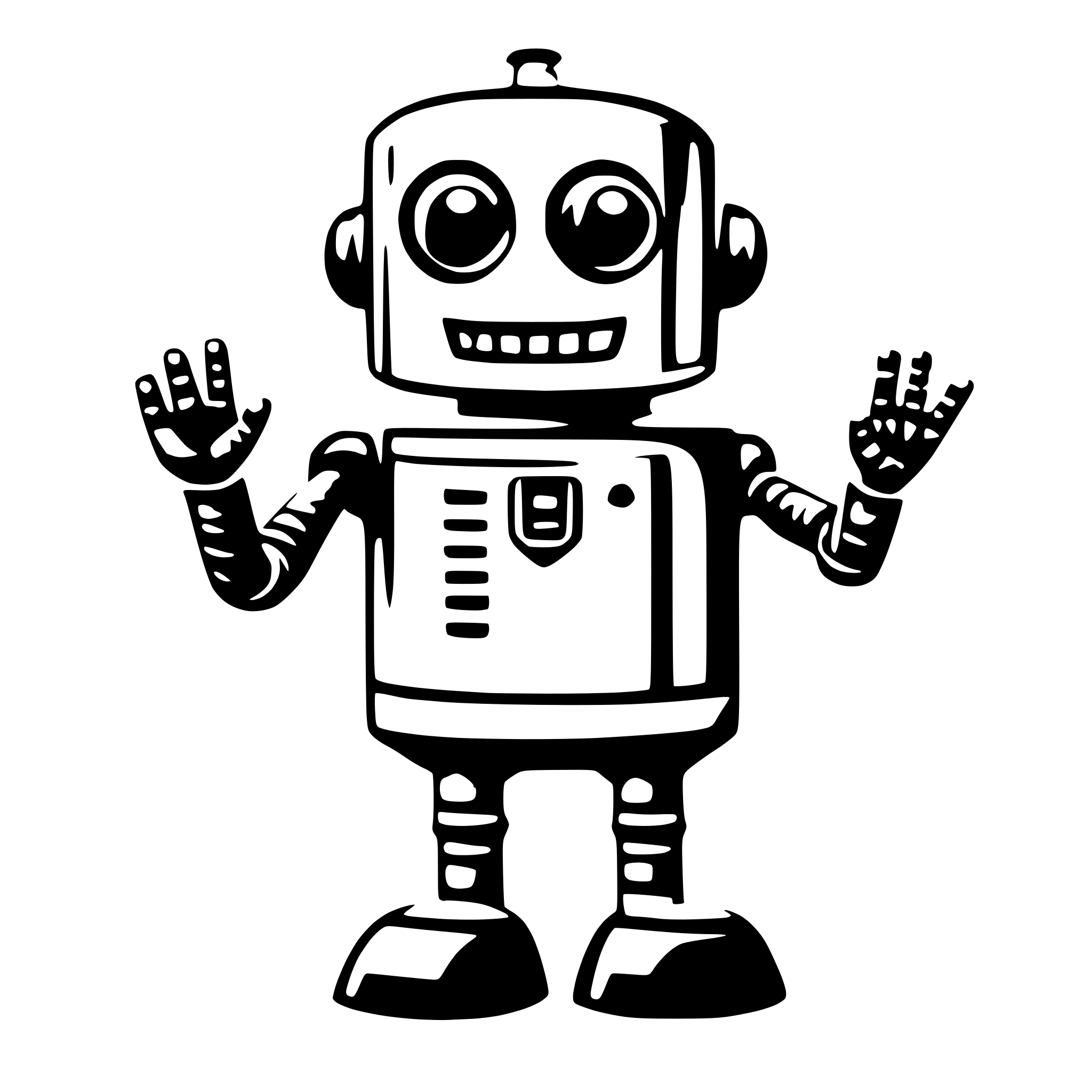 AI-generated SVG of a robot saying hi