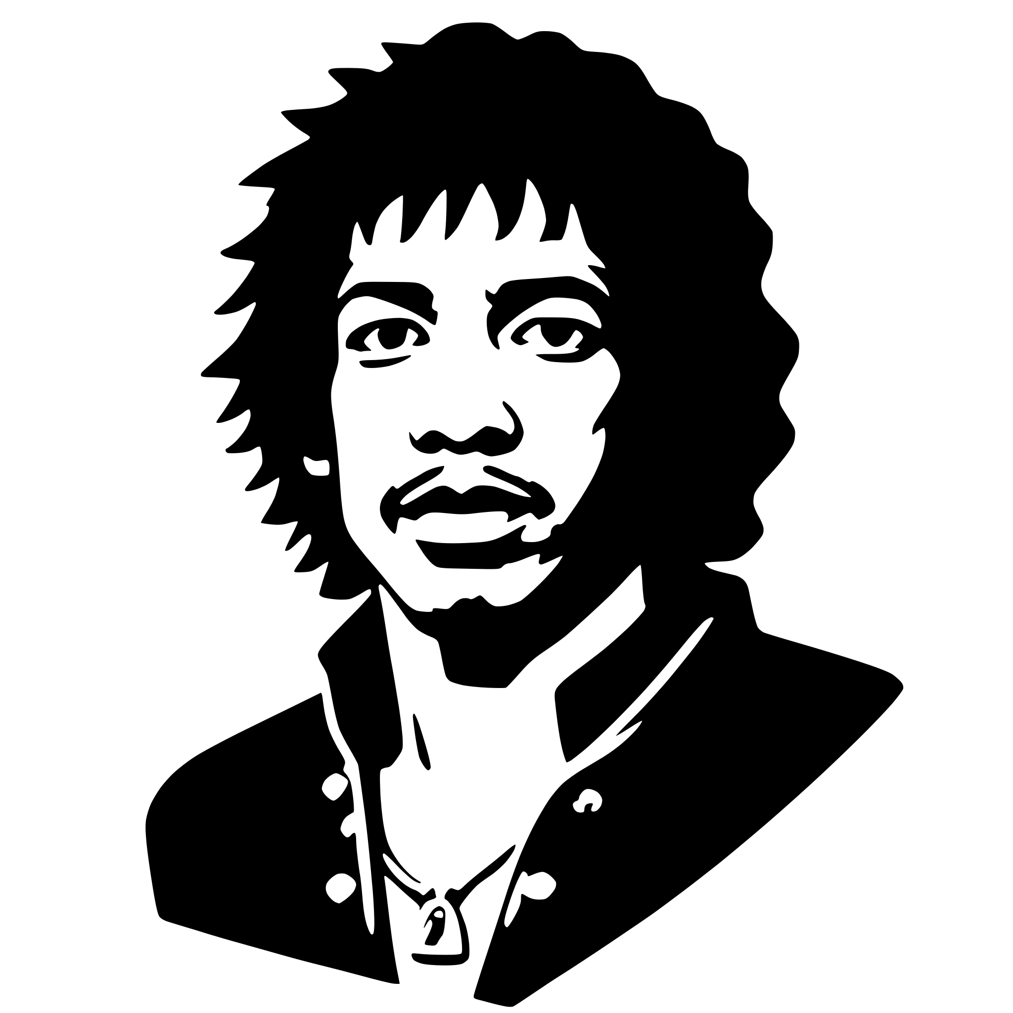 AI-generated SVG of a jimi hendrix