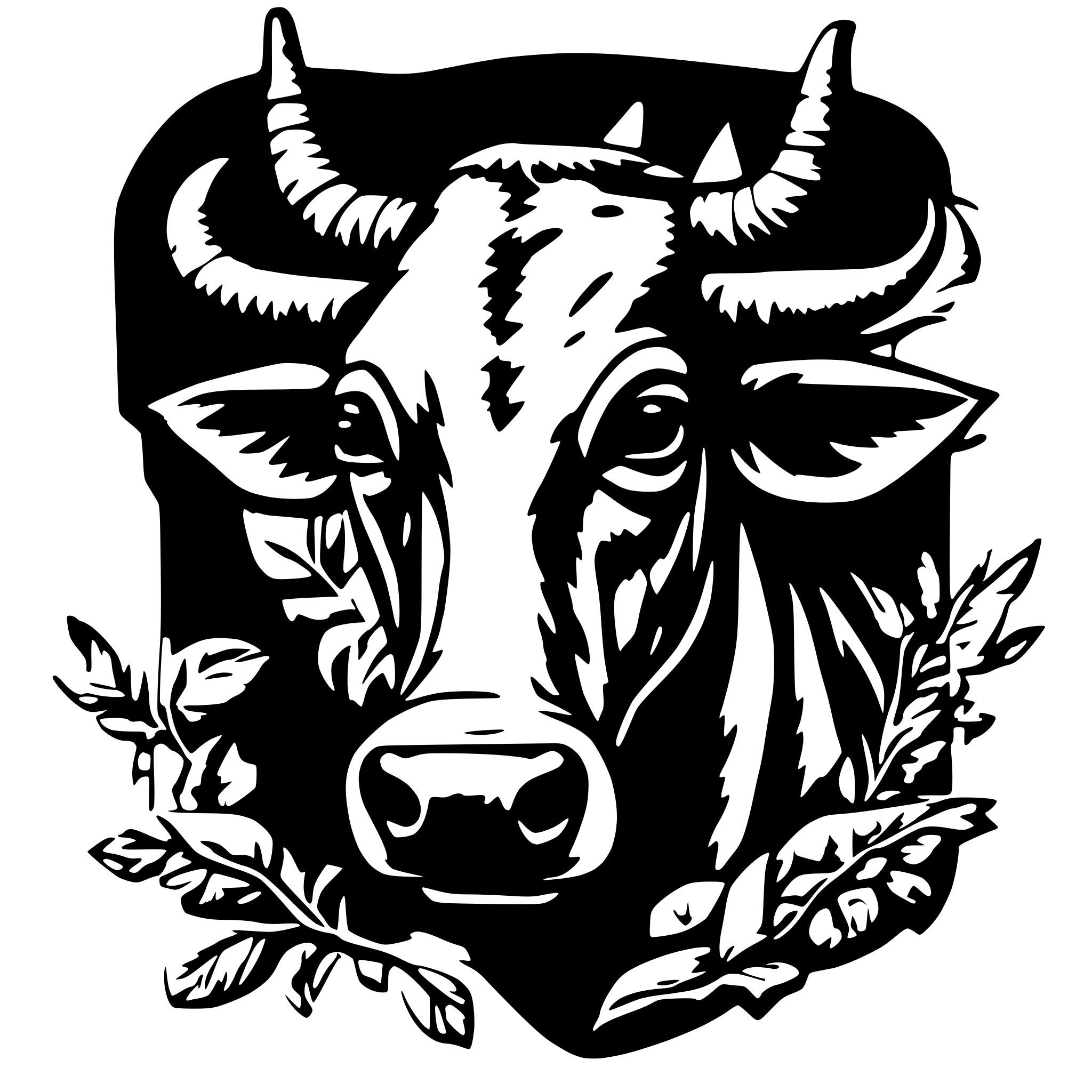 AI-generated SVG of a Cow and trishul