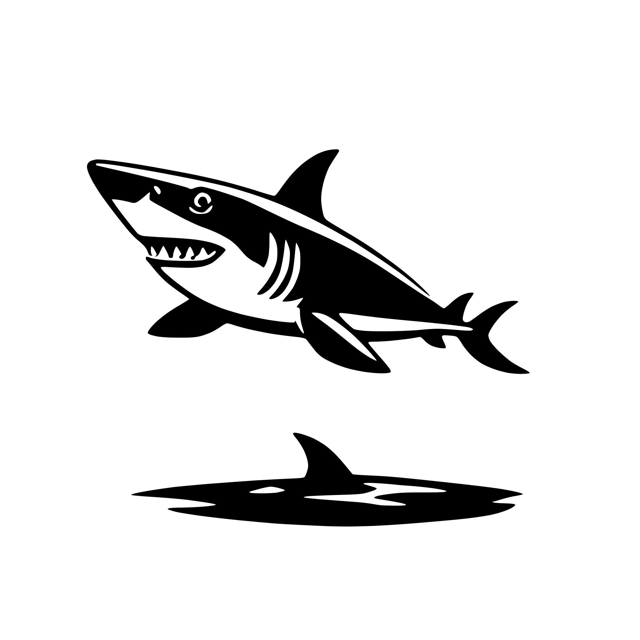 AI-generated SVG of a shark with fin