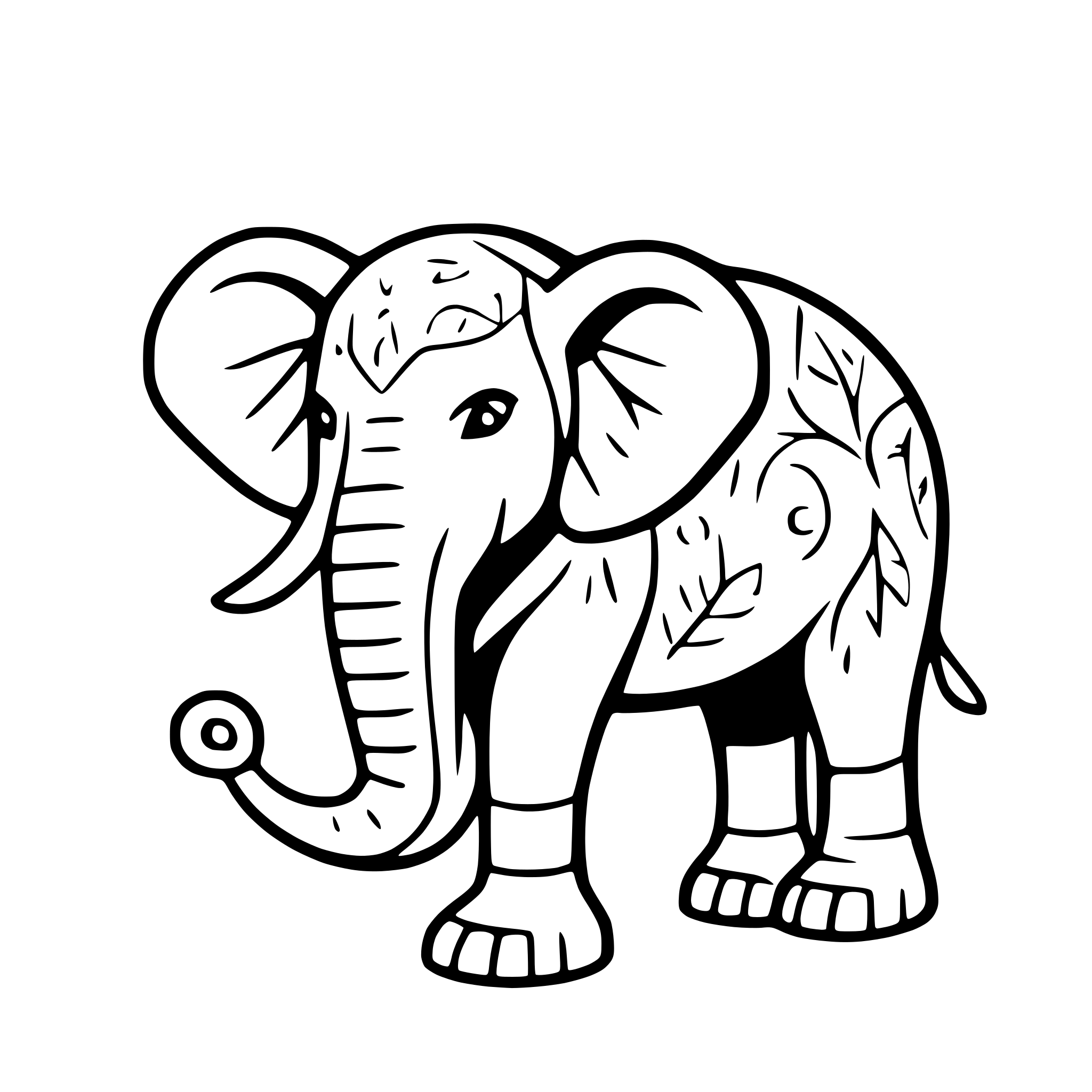 AI-generated SVG of a elephant with ornate details