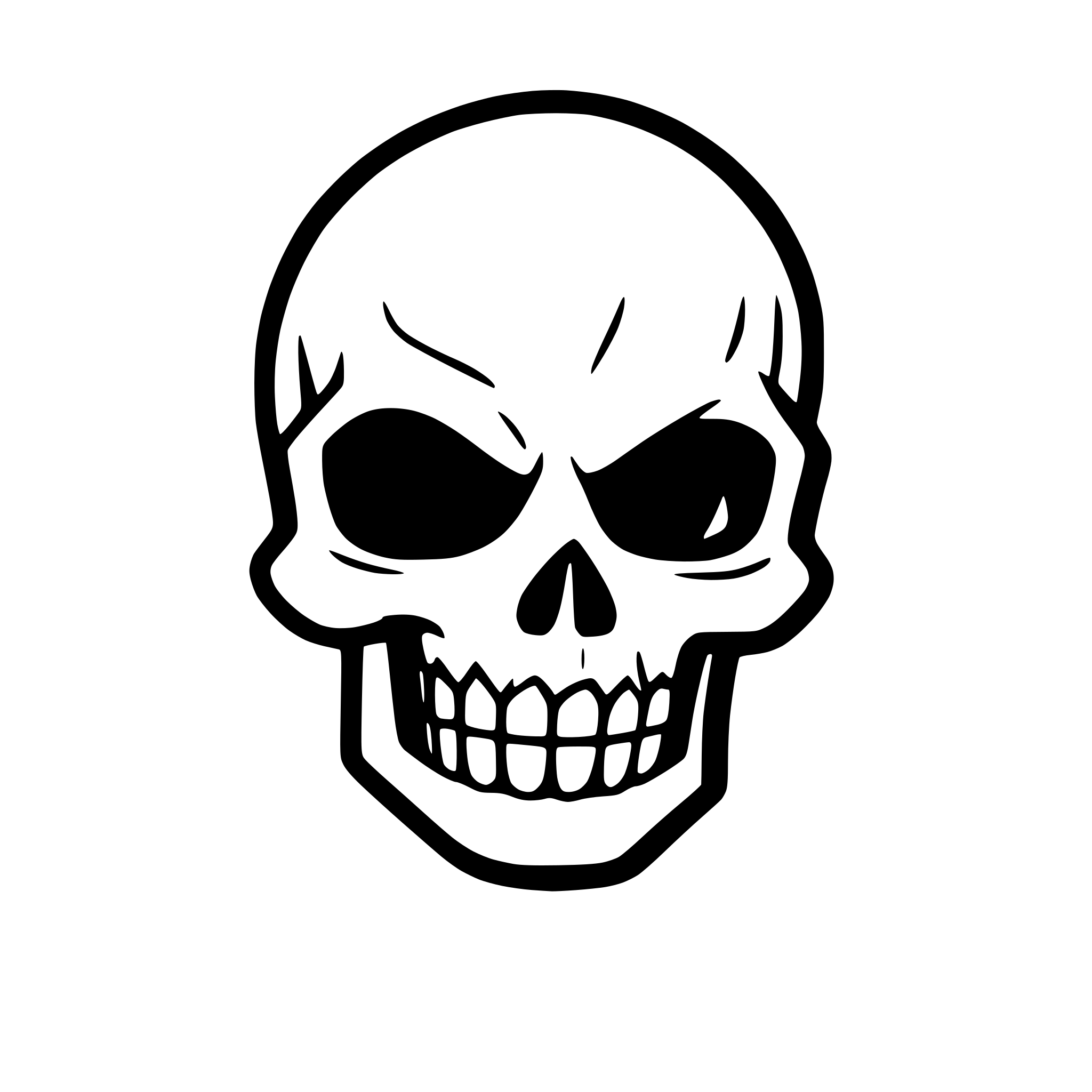 AI-generated SVG of 'minimalize simple skull'