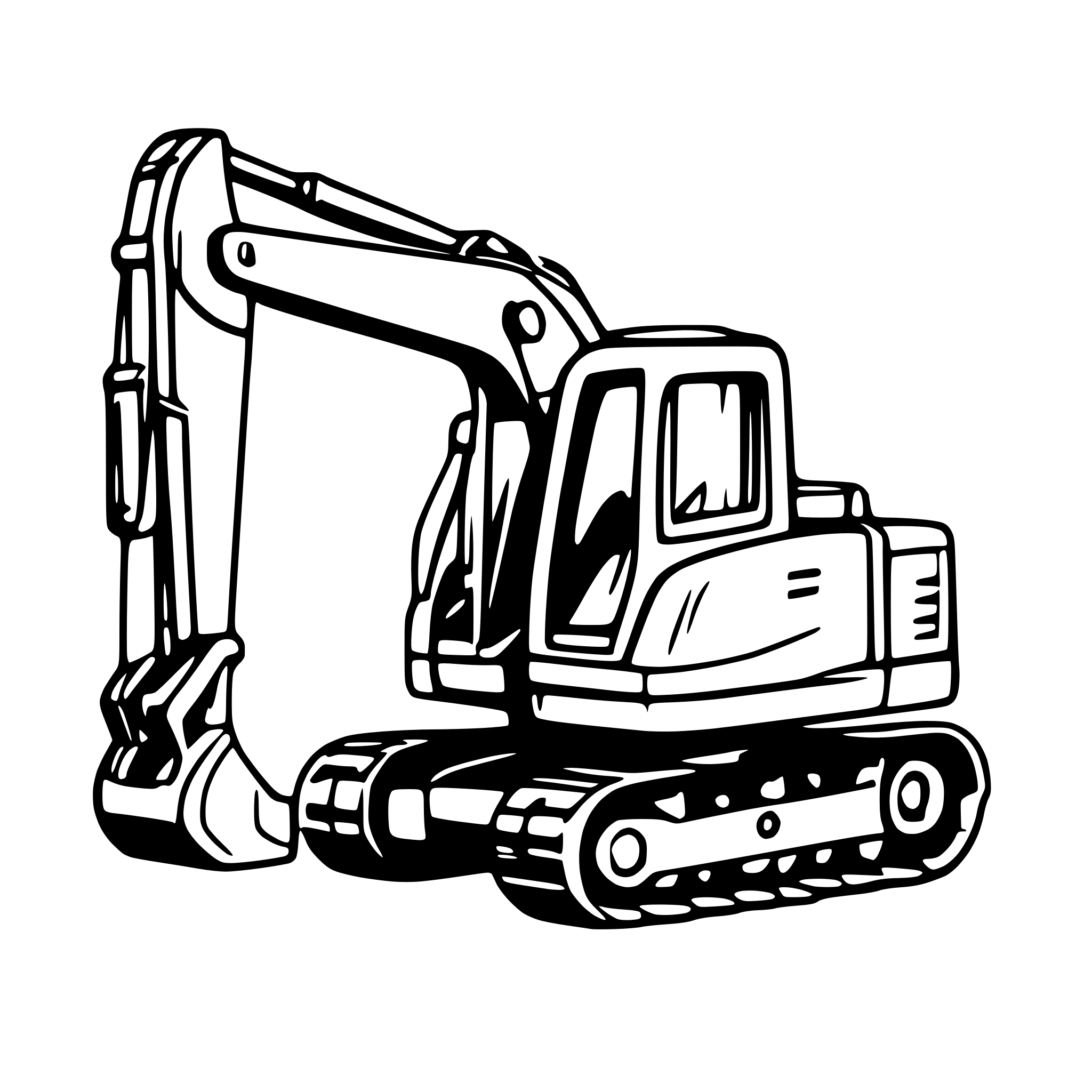 AI-generated SVG of '2d excavator side view'