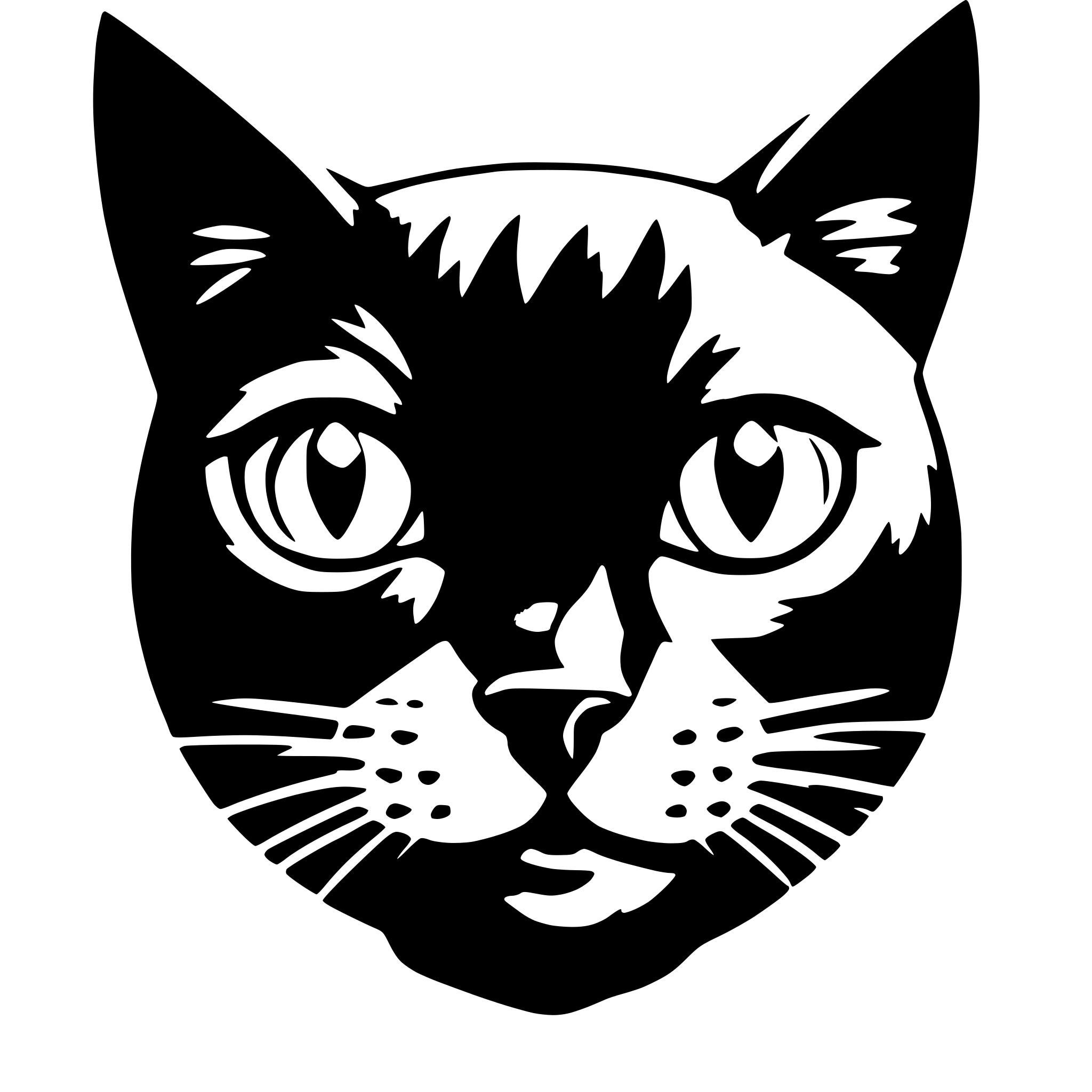 AI-generated SVG of a black cat face