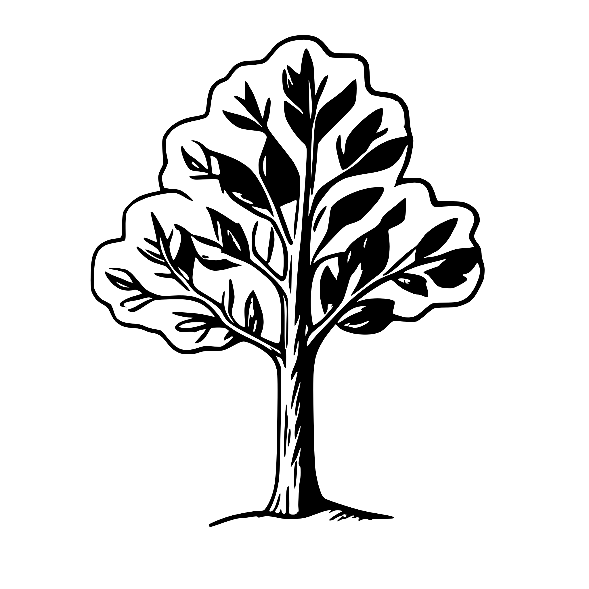 AI-generated SVG of a one soliter tree linden