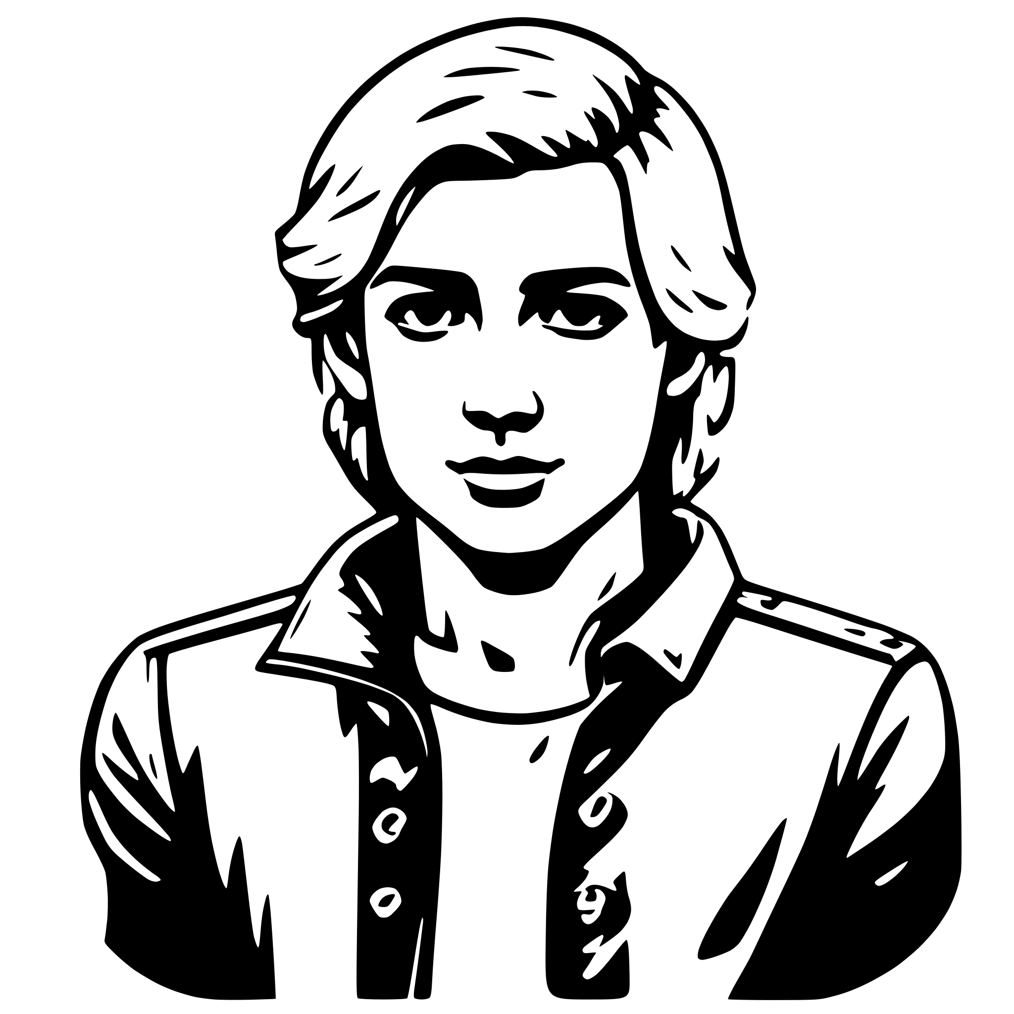 AI-generated SVG of a young blond man prorgammer