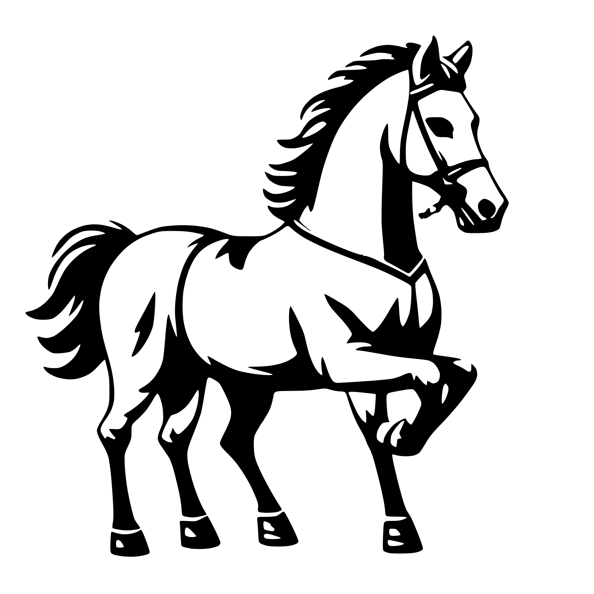 AI-generated SVG of a single line wedding horse