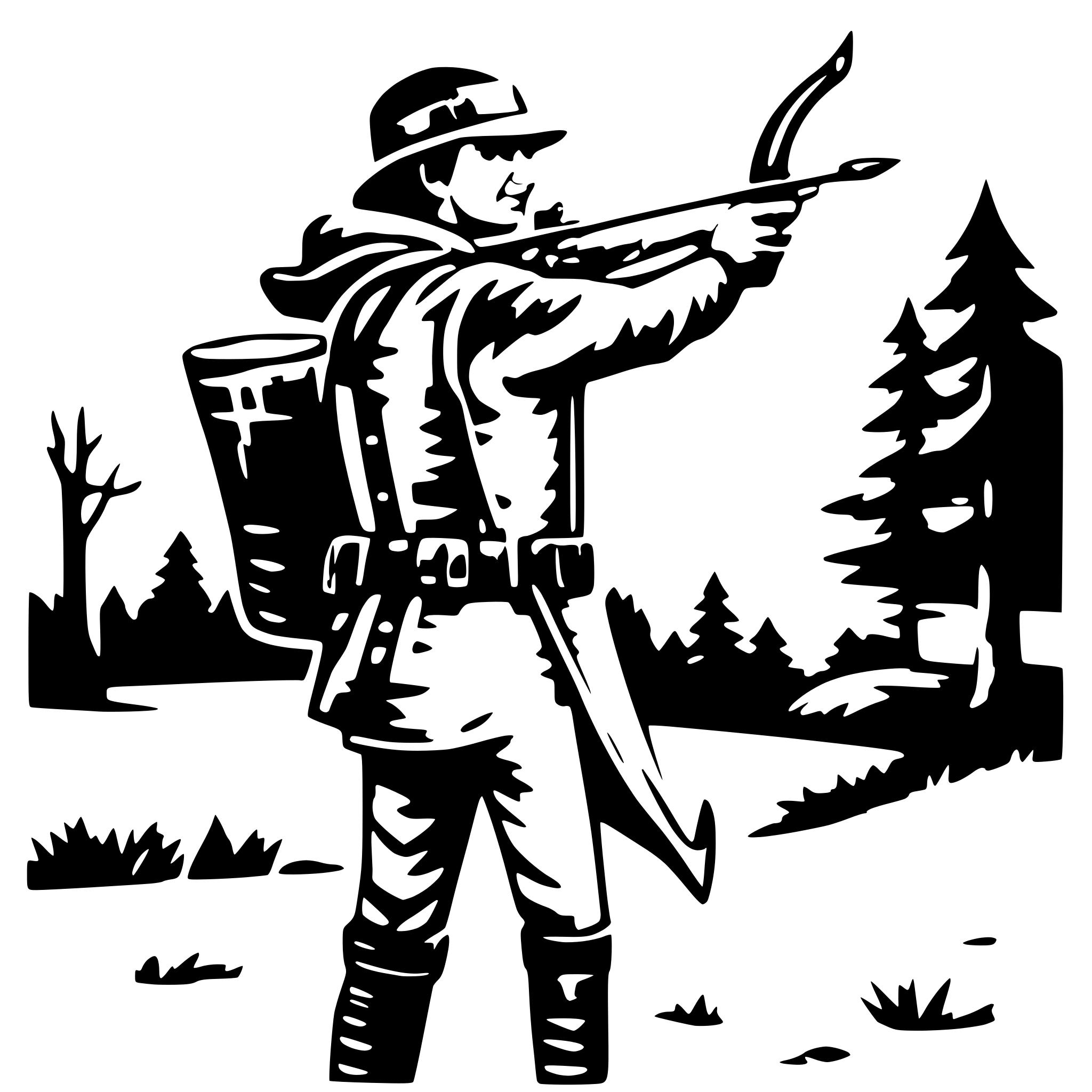 AI-generated SVG of 'a bow hunter aiming'