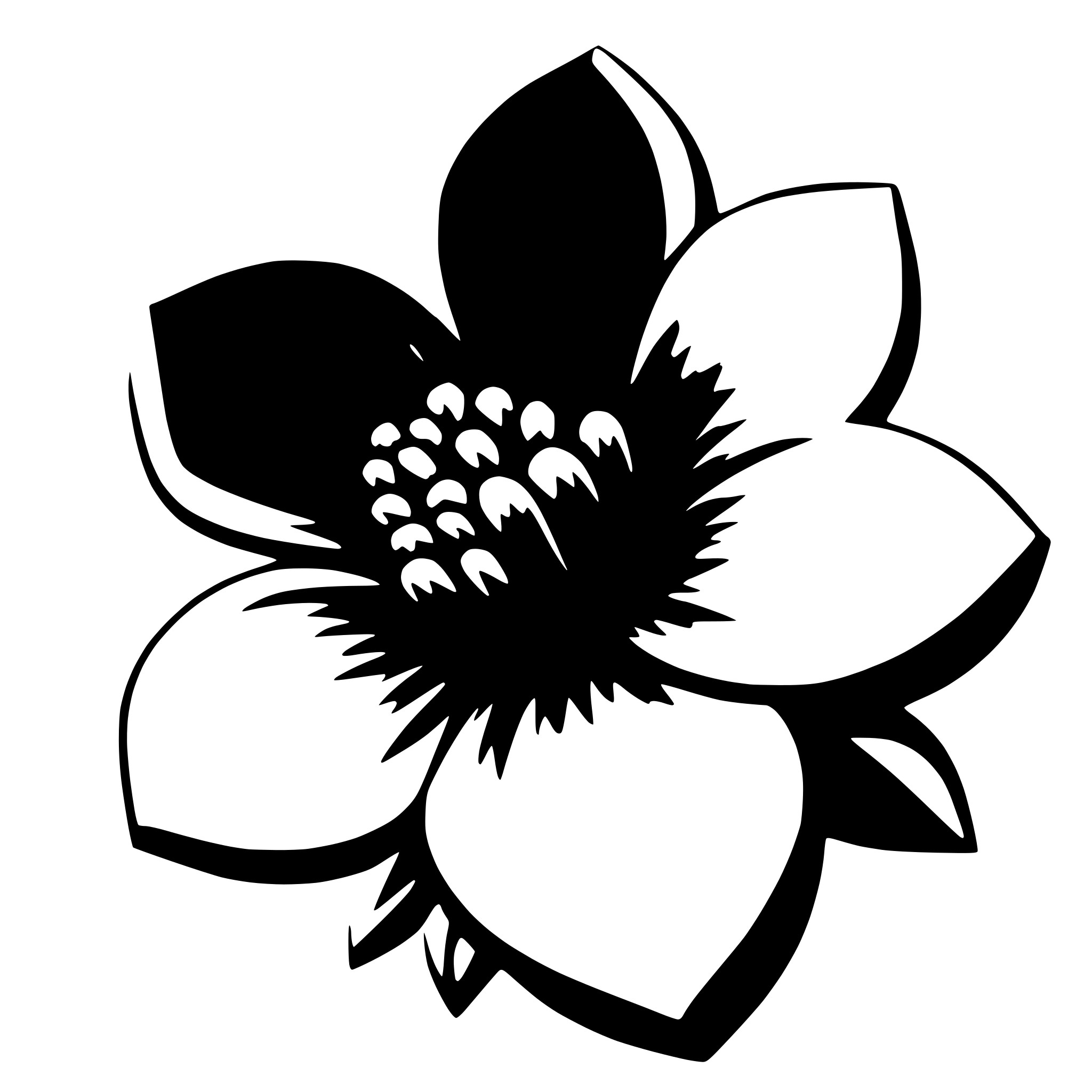 AI-generated SVG of a purple flower