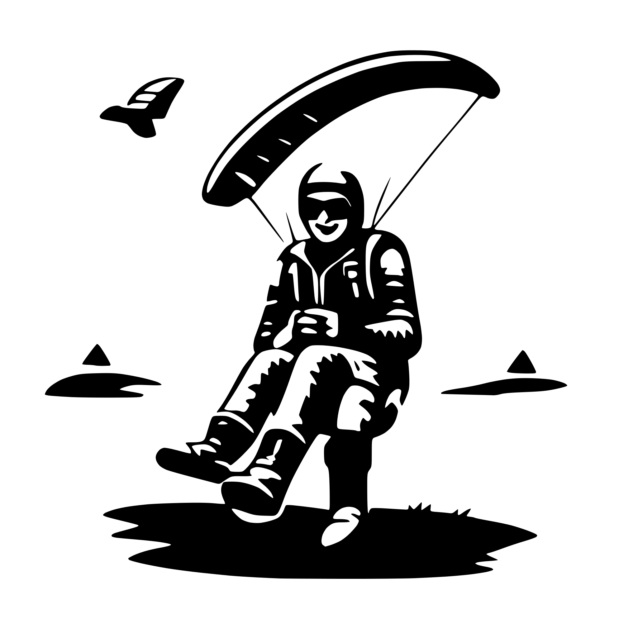 AI-generated SVG of a paraglider