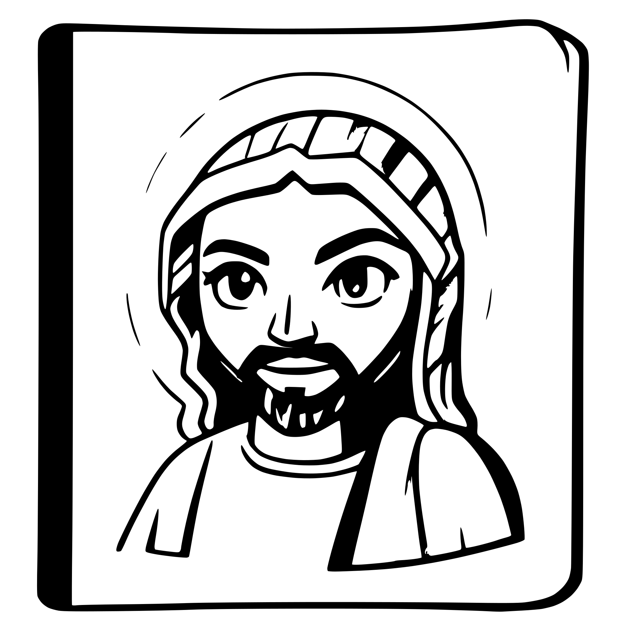 AI-generated SVG of a a rouded bible Jesus face