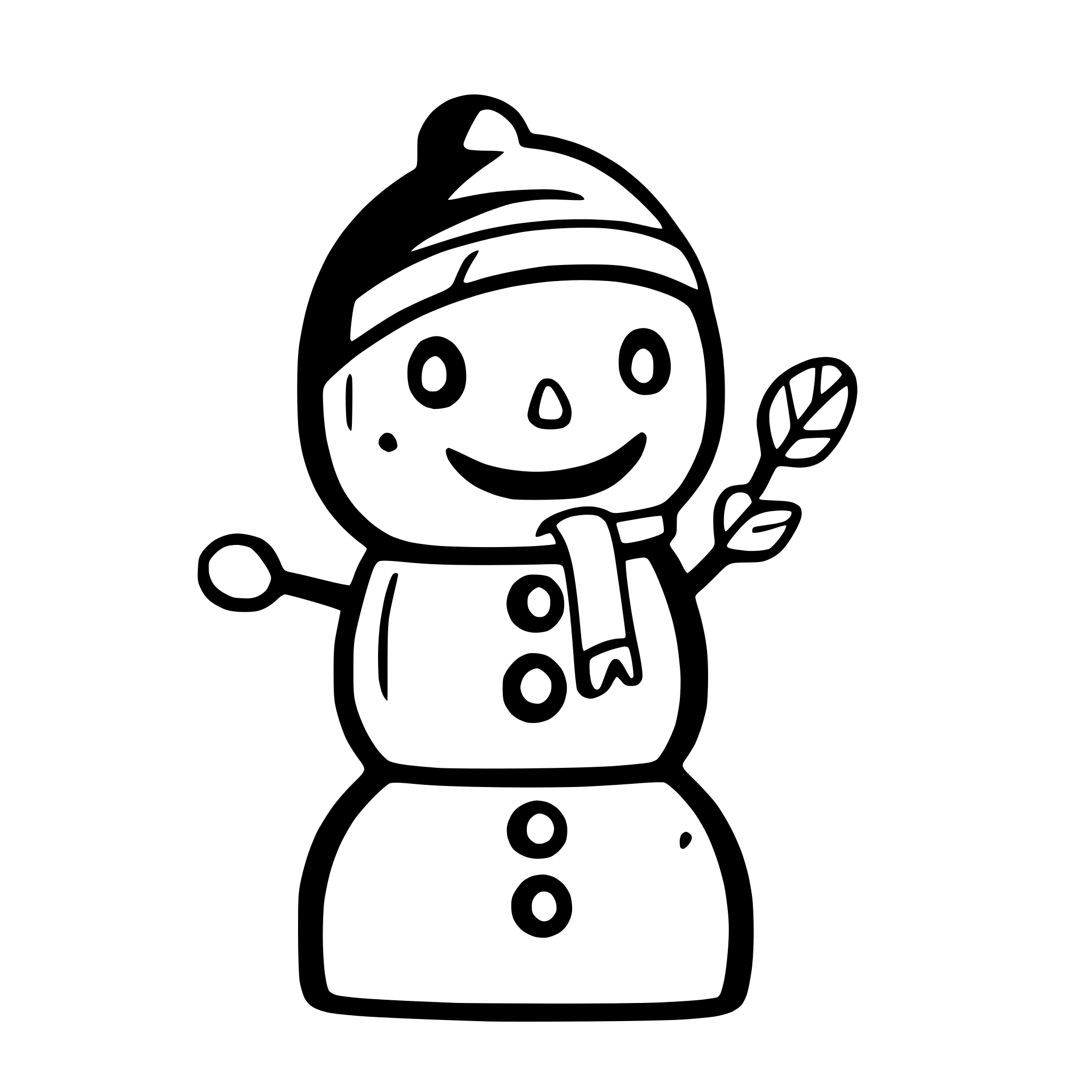 AI-generated SVG of 'snowman'
