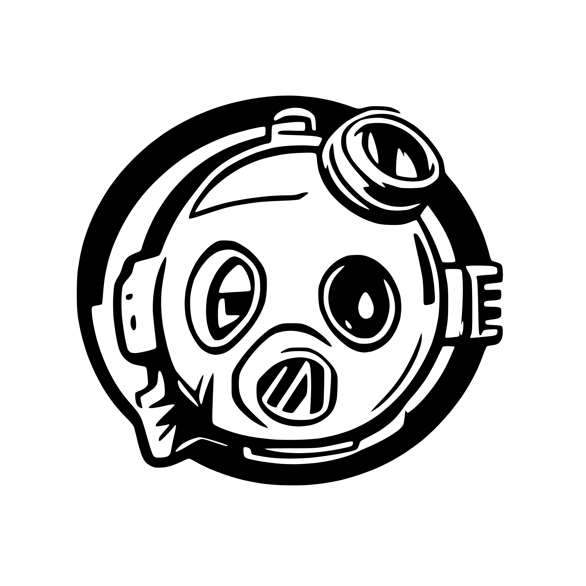AI-generated SVG of 'fish head with gas mask'
