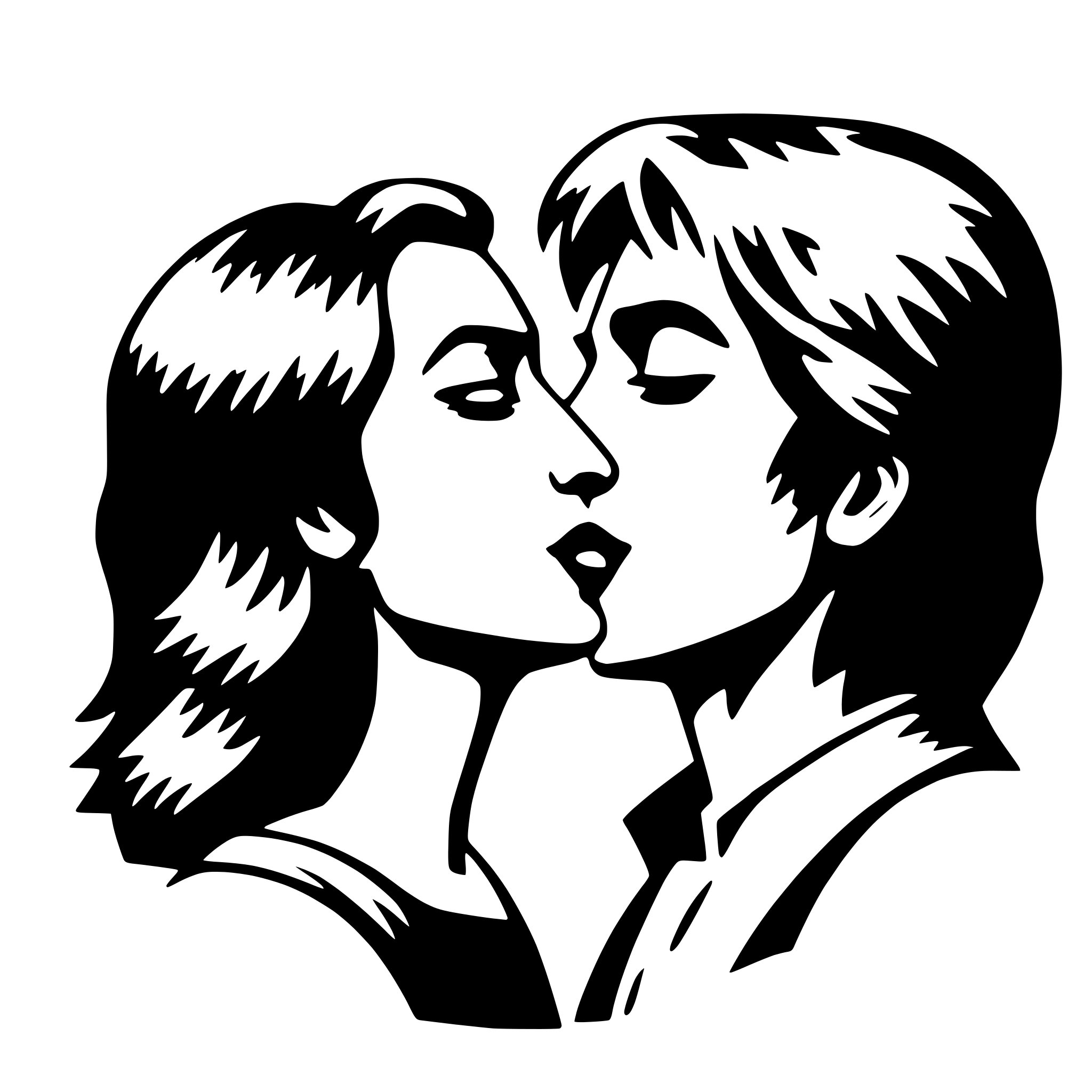 AI-generated SVG of 'kiss'