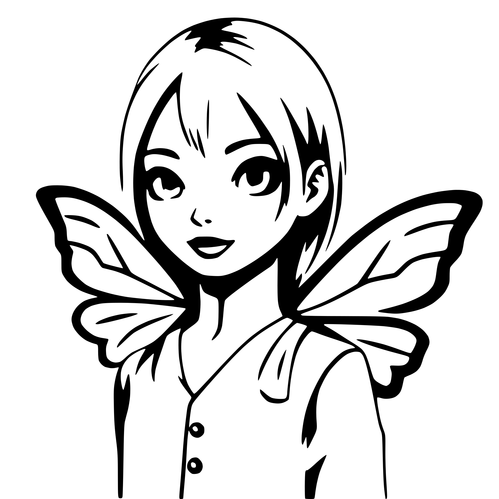 AI-generated SVG of 'girl with butterfly wings'