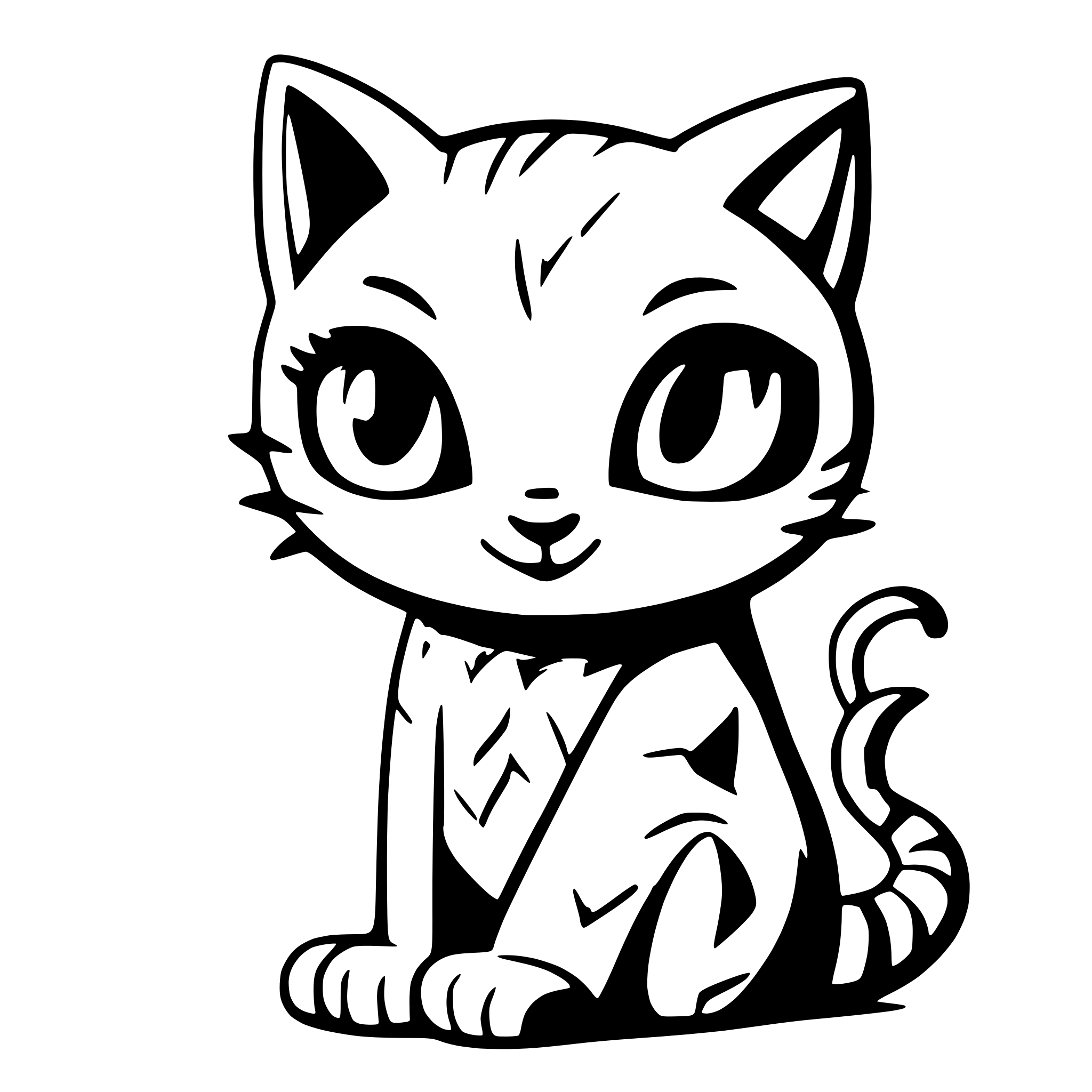 AI-generated SVG of a guilty cat 5 colors