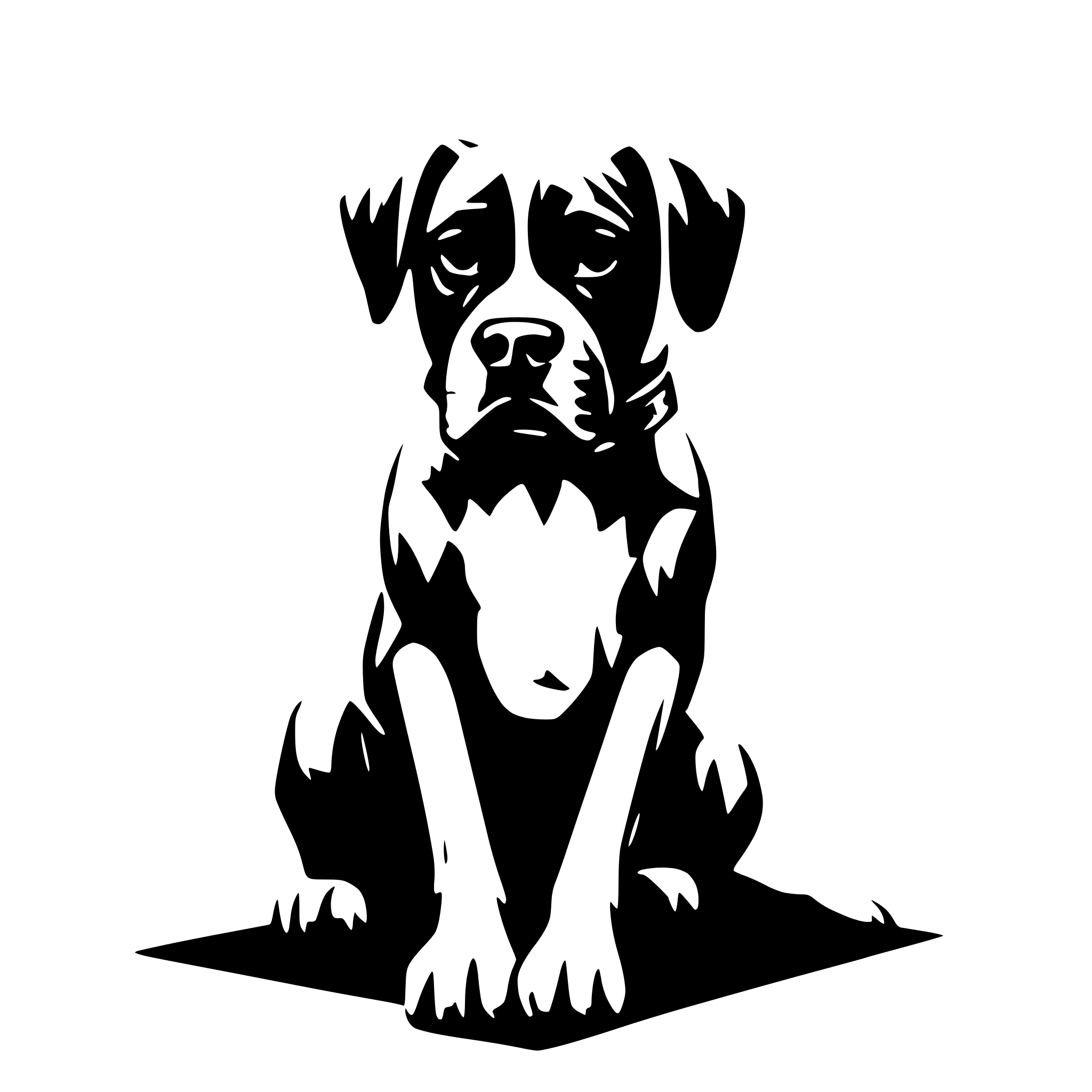 AI-generated SVG of a boxer dog geometry lines connection triangles