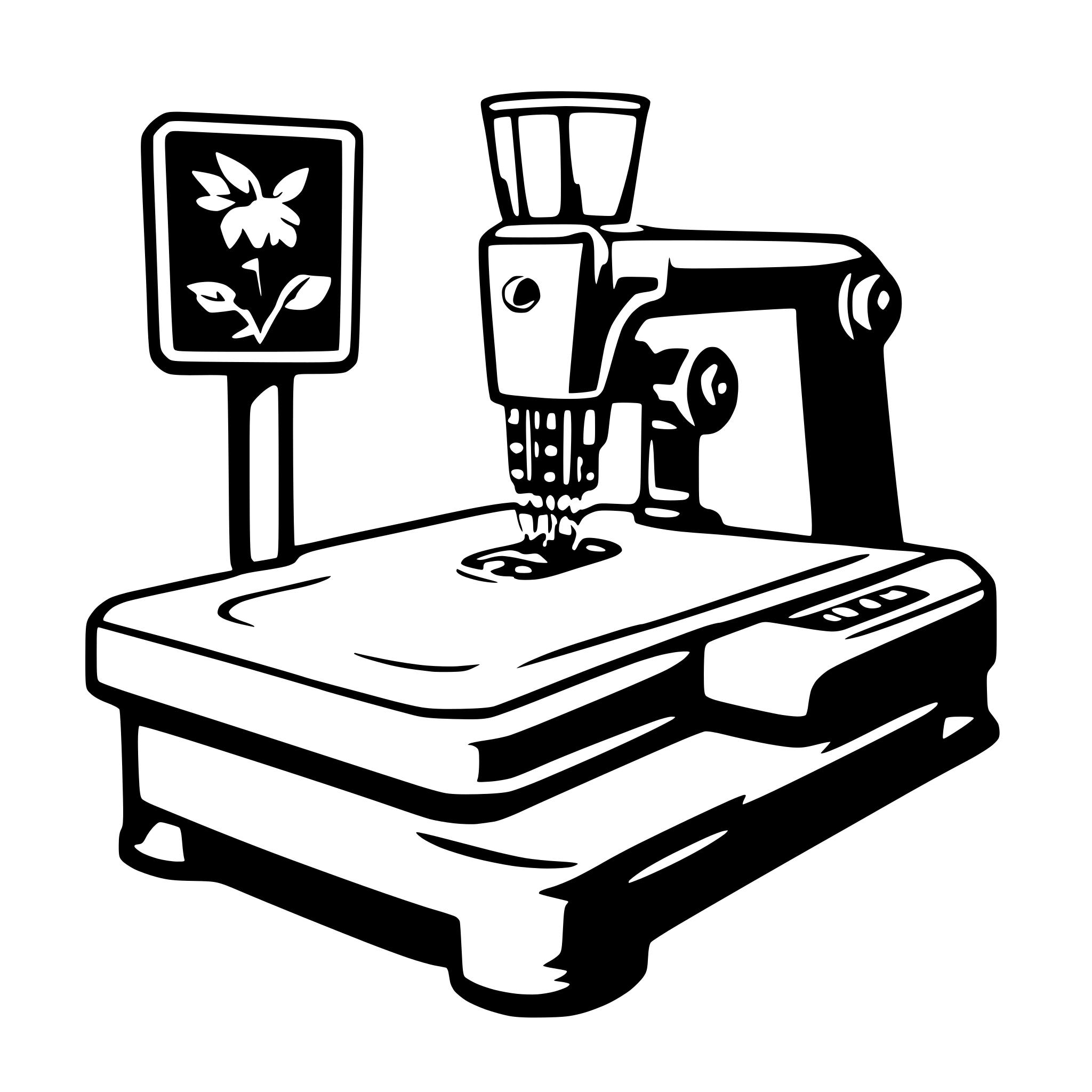AI-generated SVG of a embroidery machine