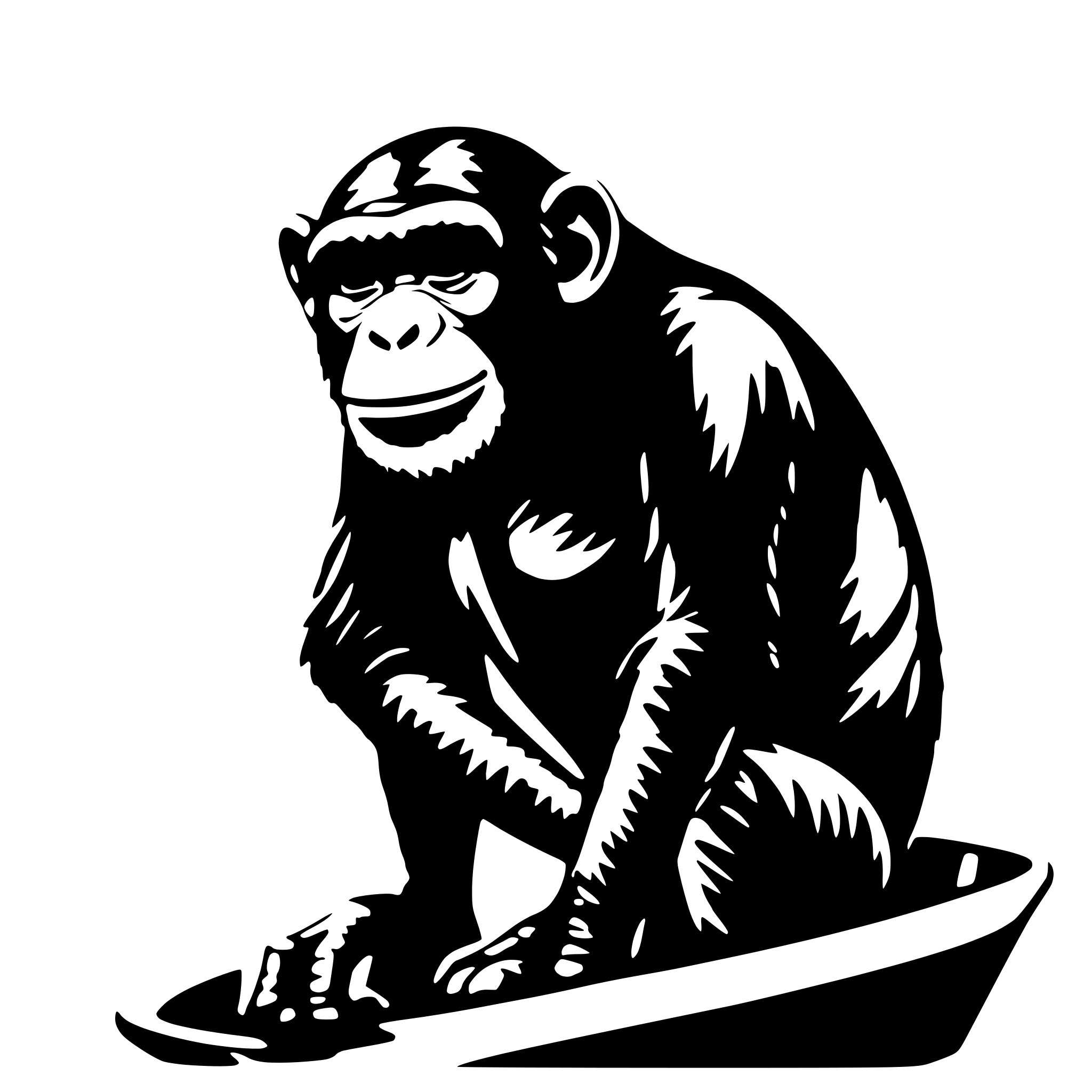 AI-generated SVG of 'chimpanzee on ship'