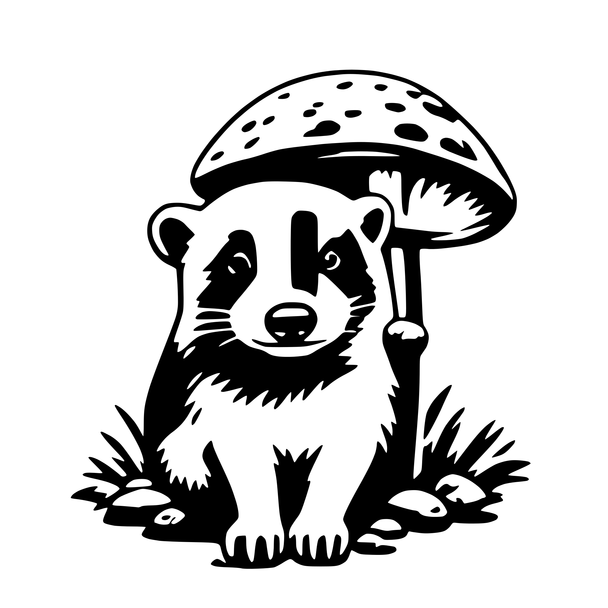 AI-generated SVG of a badger with mushroom