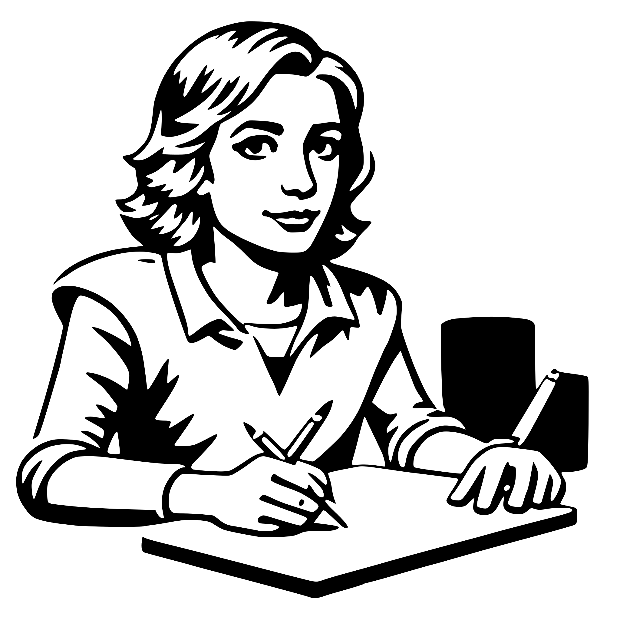 AI-generated SVG of a writer