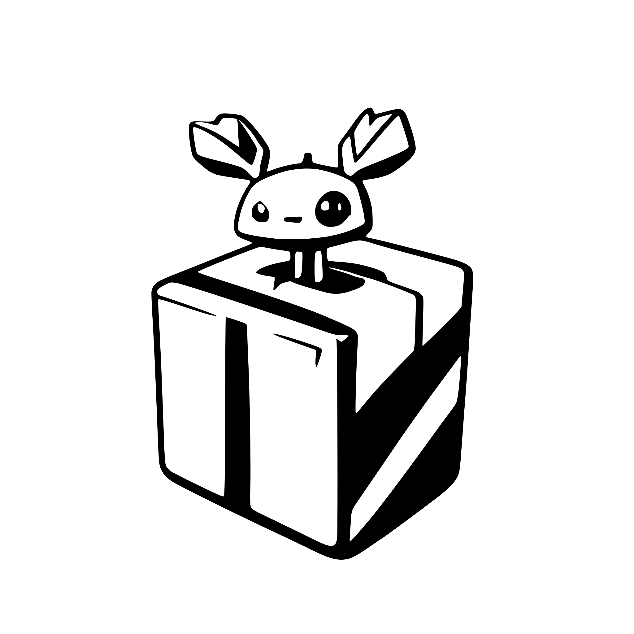AI-generated SVG of a drone coming out of a box